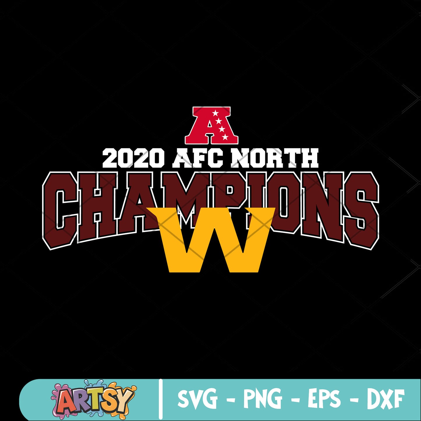 2020 champions W svg, washington redskin svg, afc north svg