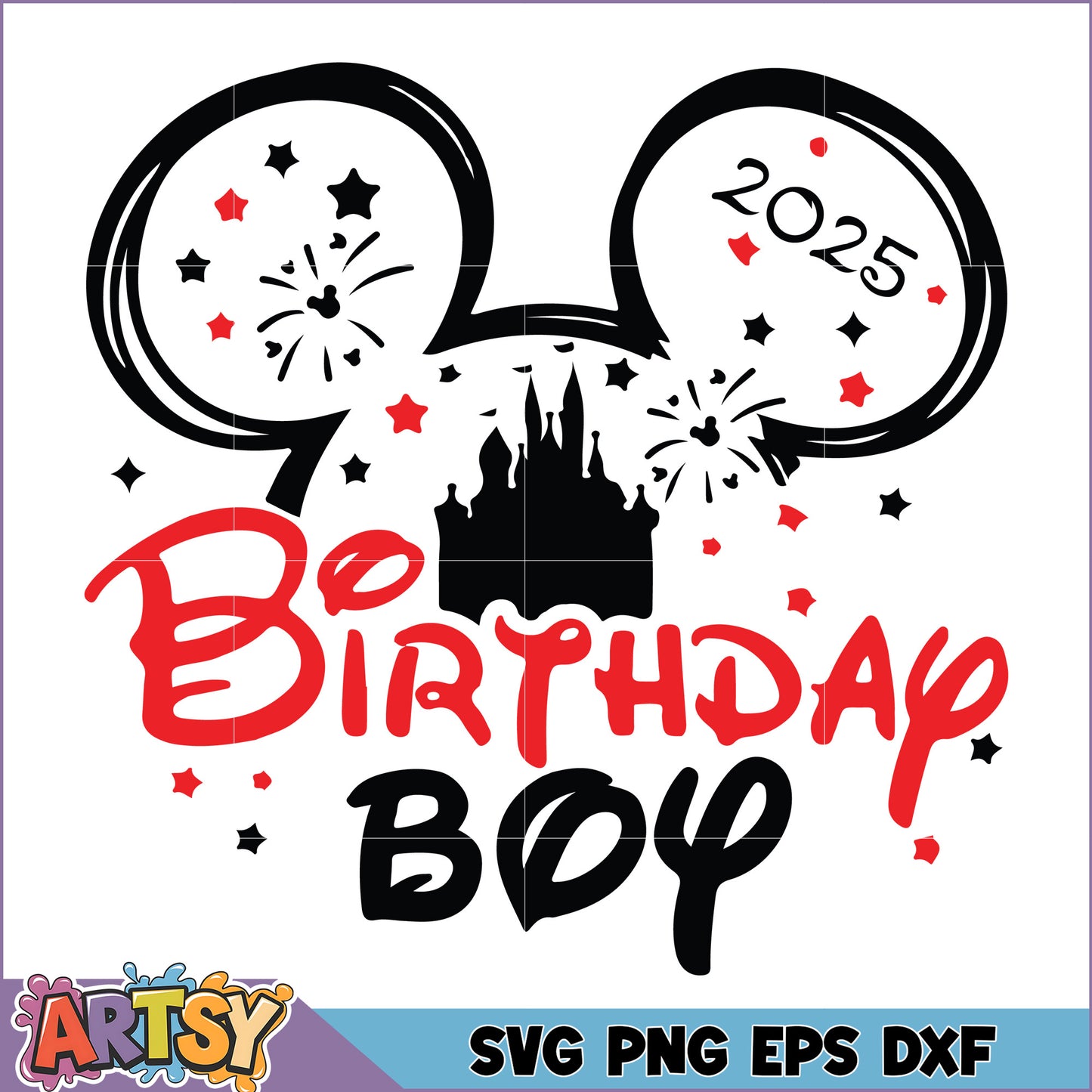 2025 Birthday Boy Mickey Mouse SVG