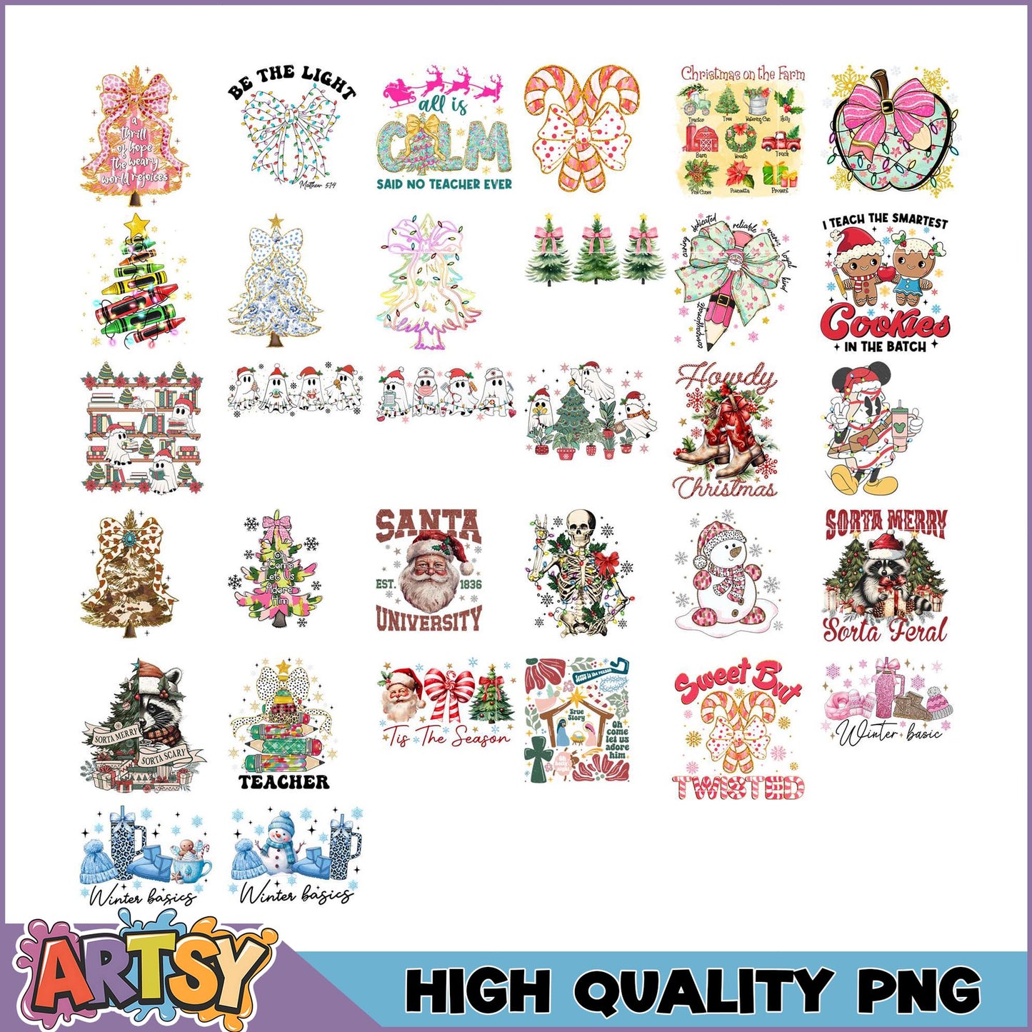 25 Christmas PNG Designs High Quality