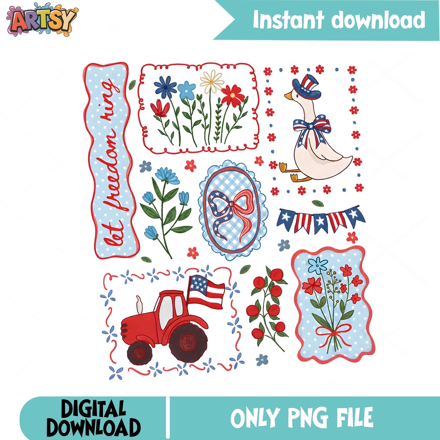 4th Of July PNG Bundle, Patriotic Clipart PNG, America PNG
