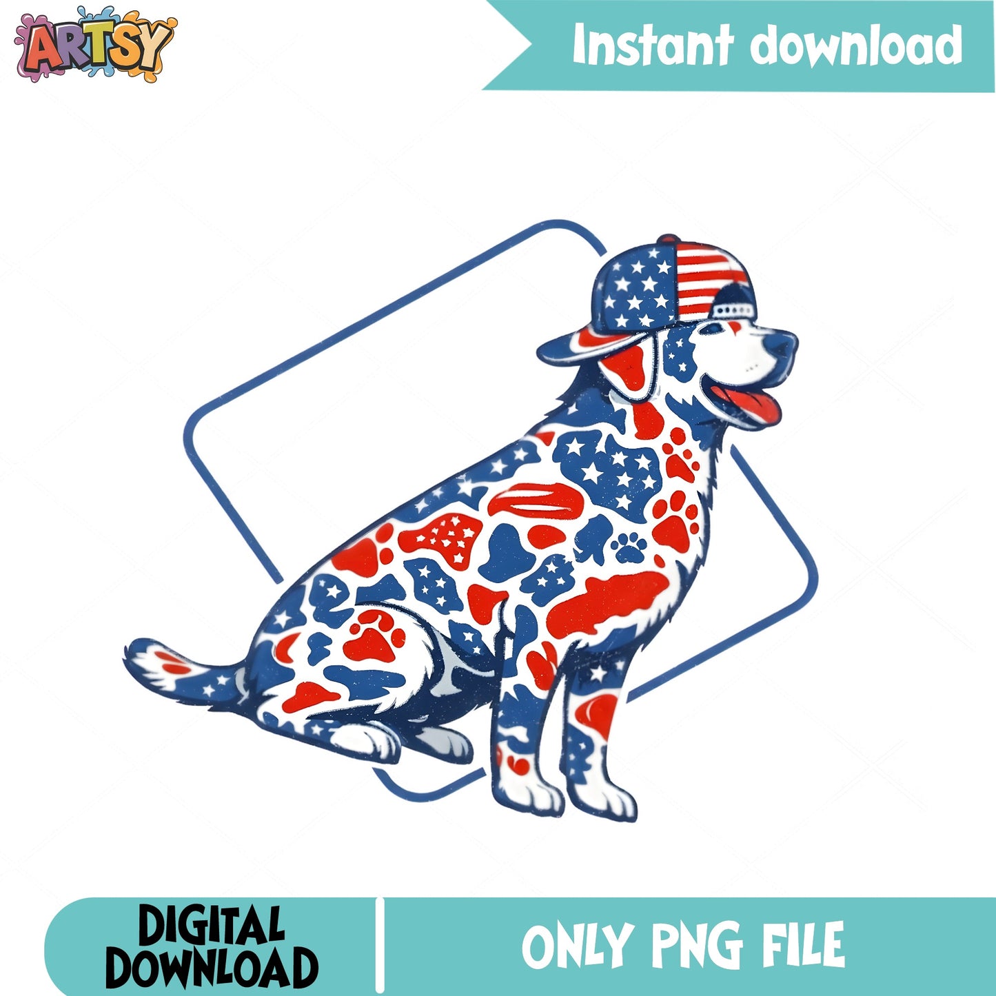 4th Of July Patriotic Dog PNG, American Flag Dog PNG, Dog Lover PNG