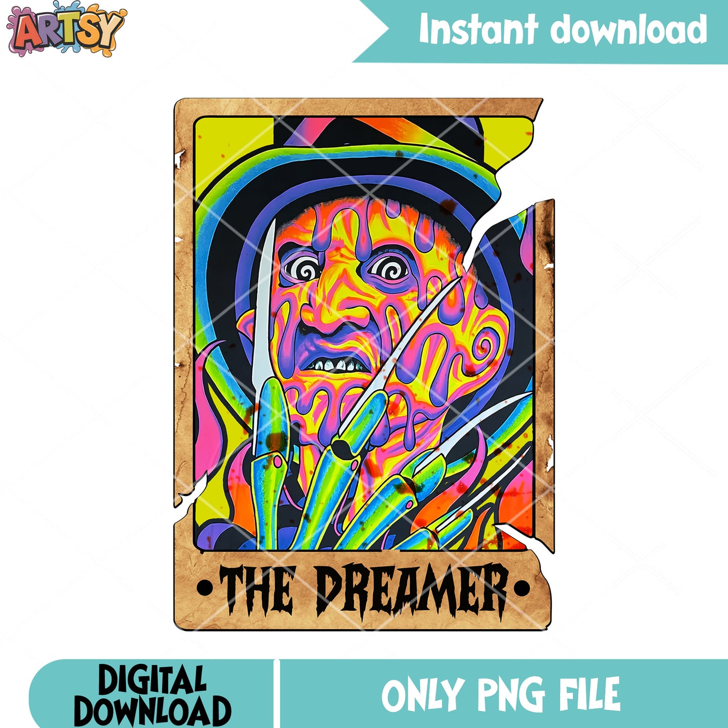 A Nightmare on Elm Street png, freddy krueger png, scary art png