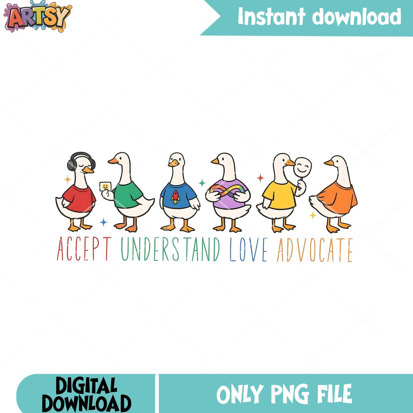 Accept understand love advocate png, goose meme png, funny art png