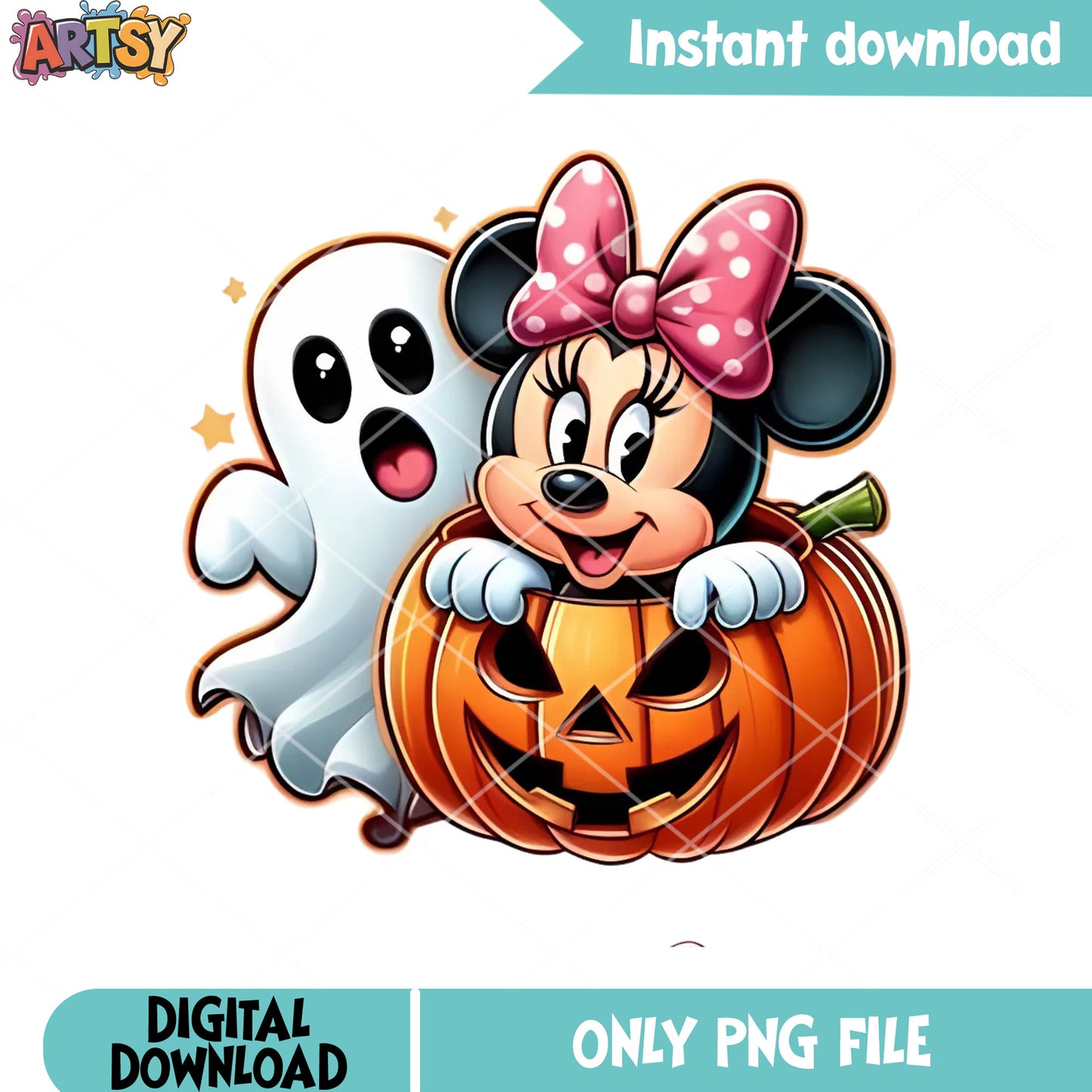 Adorable disbey art png, jack o lantern png, Minnie mouse png