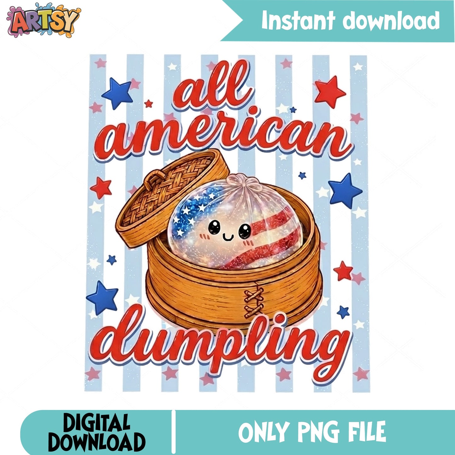 All American Dumpling PNG, 4th Of July PNG, Patriotic PNG