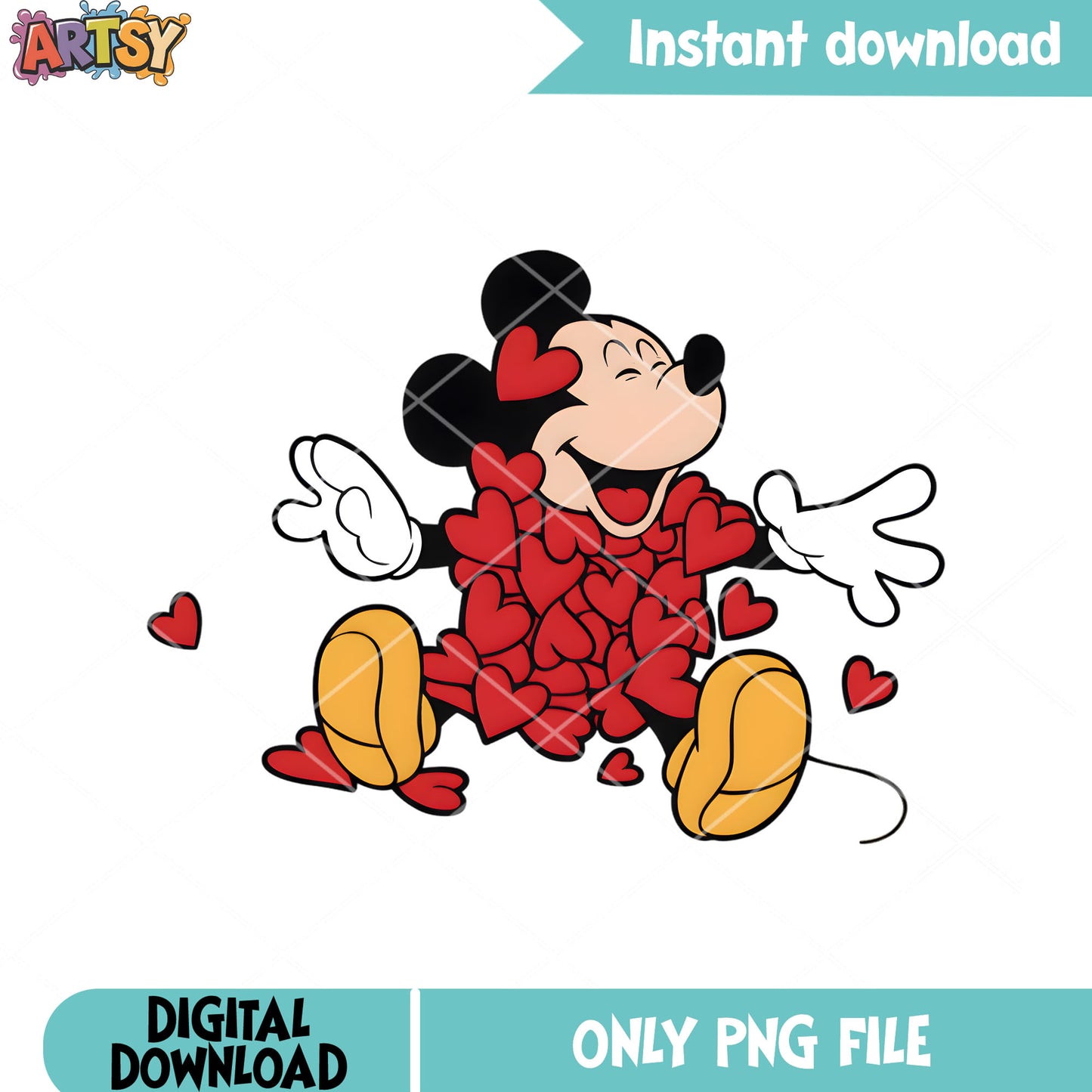 All heart mickey valentine vibes png, valentine vibes png, disney png