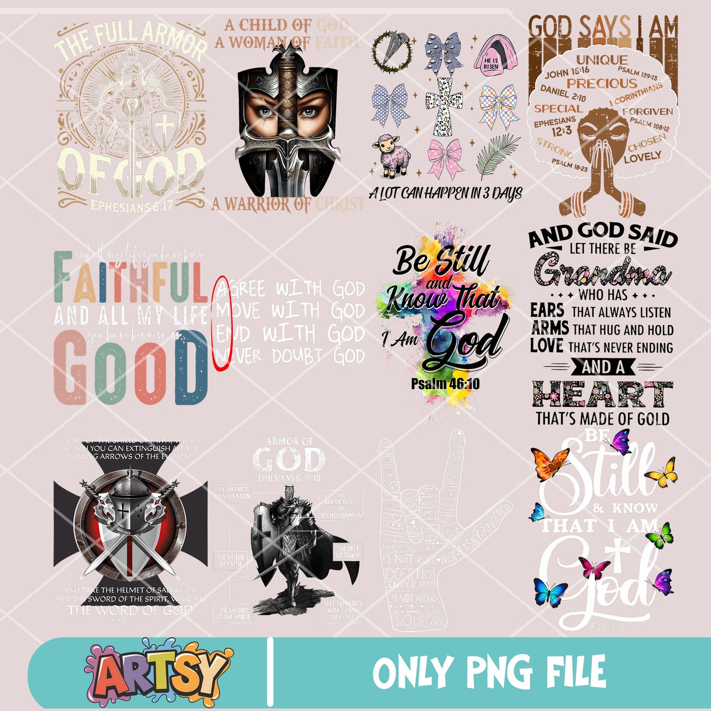 Amen with god png bundle, god faith png, jesus quotes png