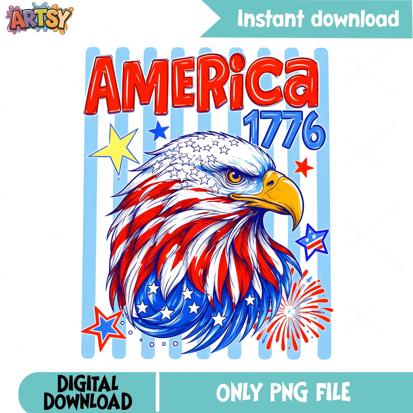America 1776 Bald Eagle PNG, 4th Of July PNG, Patriotic PNG