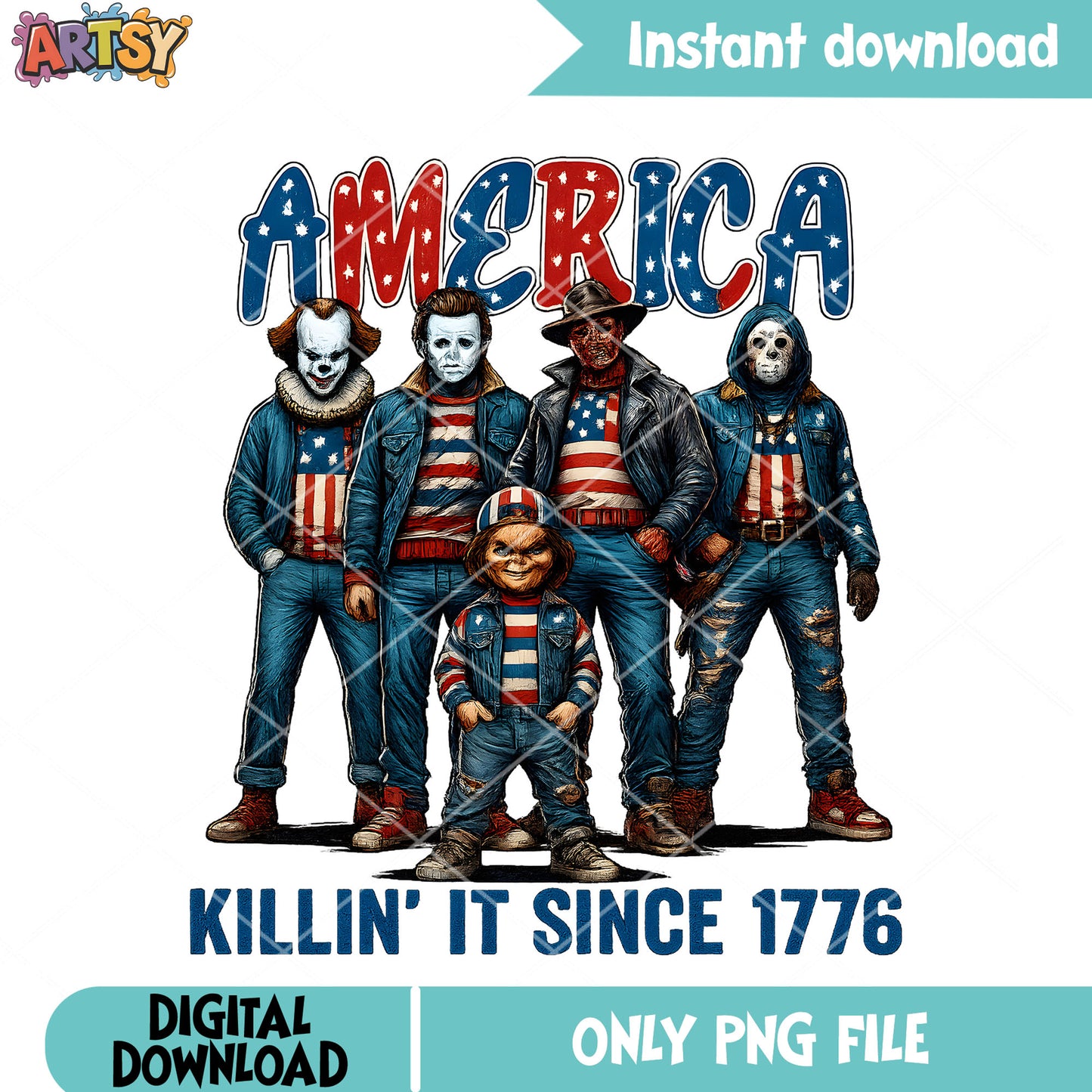 America killin it 1776 png, america horror png, horror movies png