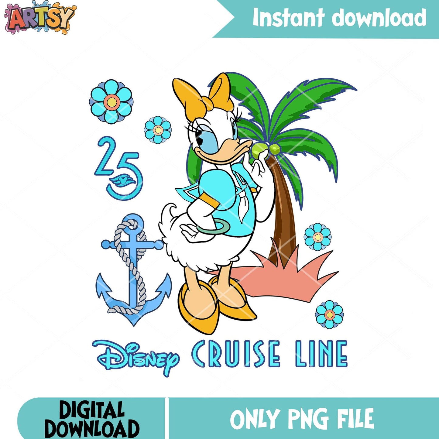 Anchor disney daisy png, disney cruise mickey png, daisy duck png