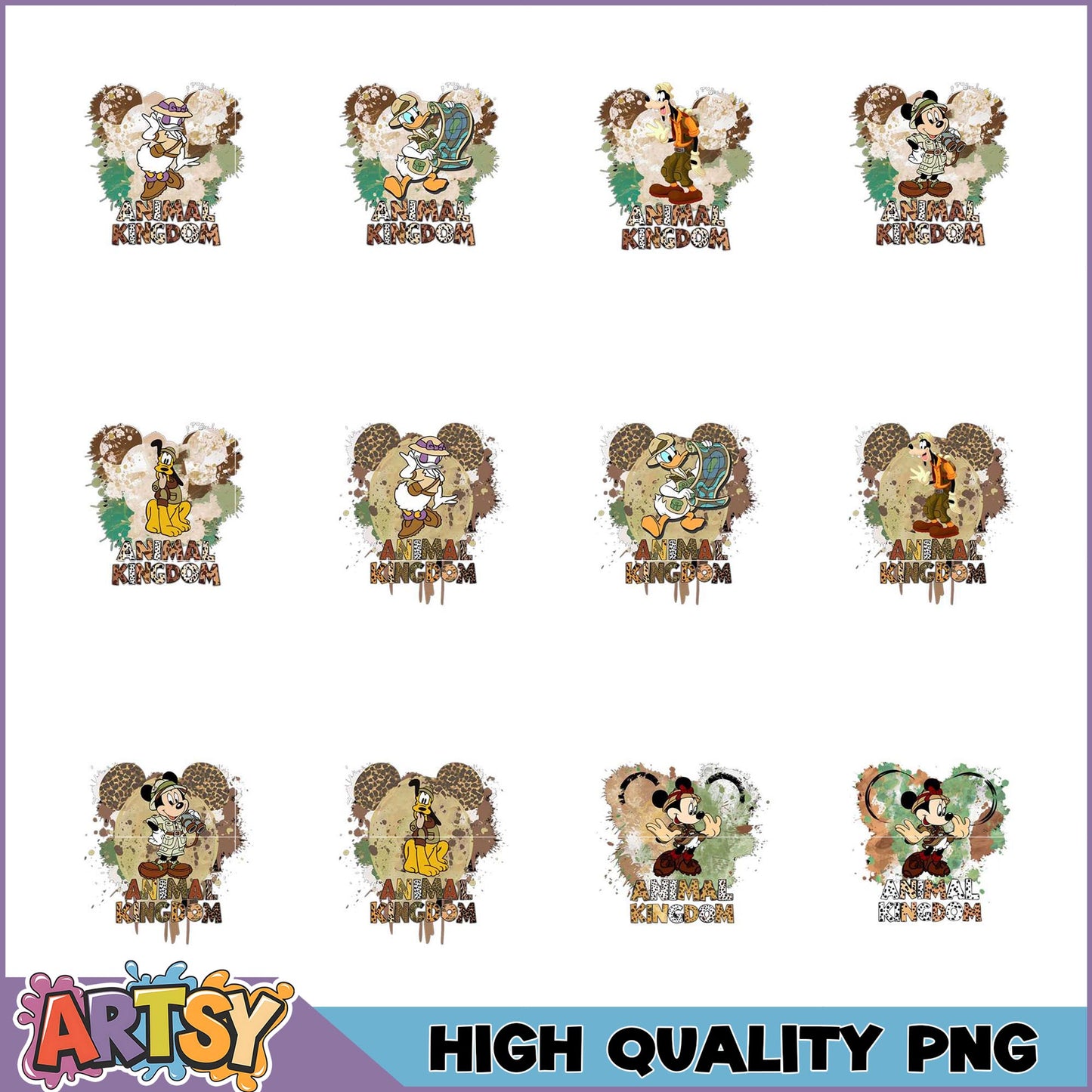 Animal Kingdom PNG Bundle of Cartoon Characters Artwork
