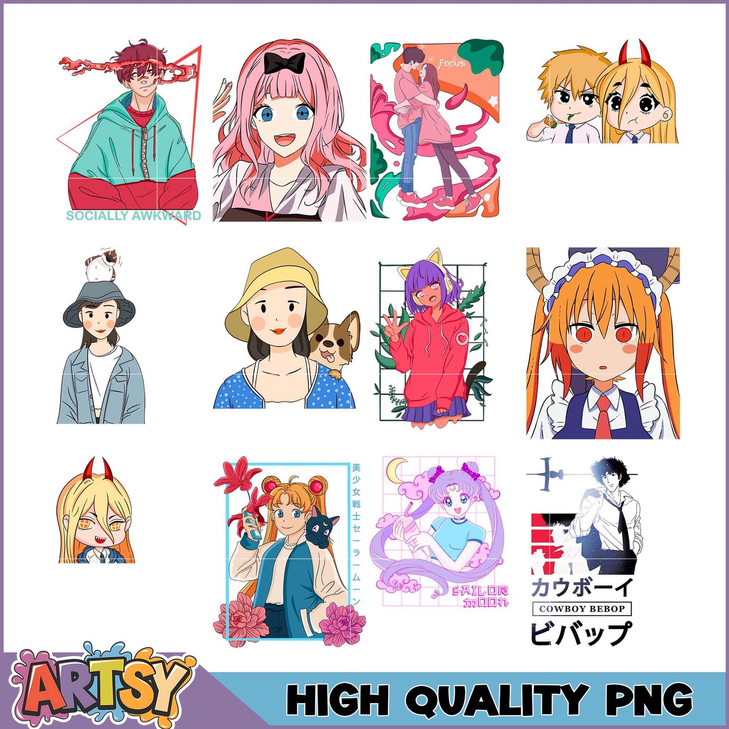 Anime Girl PNG Bundle High Quality Images
