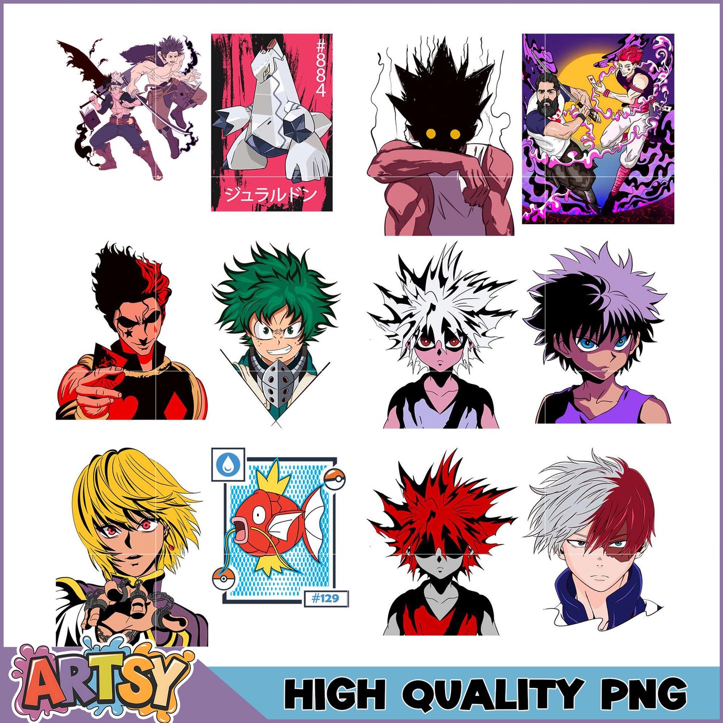 Anime Manga Characters PNG Bundle High Quality
