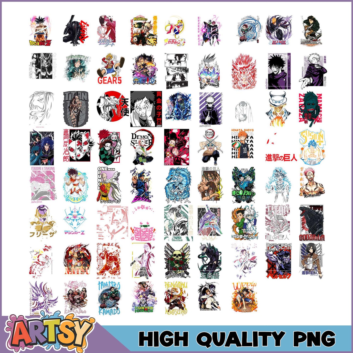 Anime PNG Bundle High-Quality Character Designs