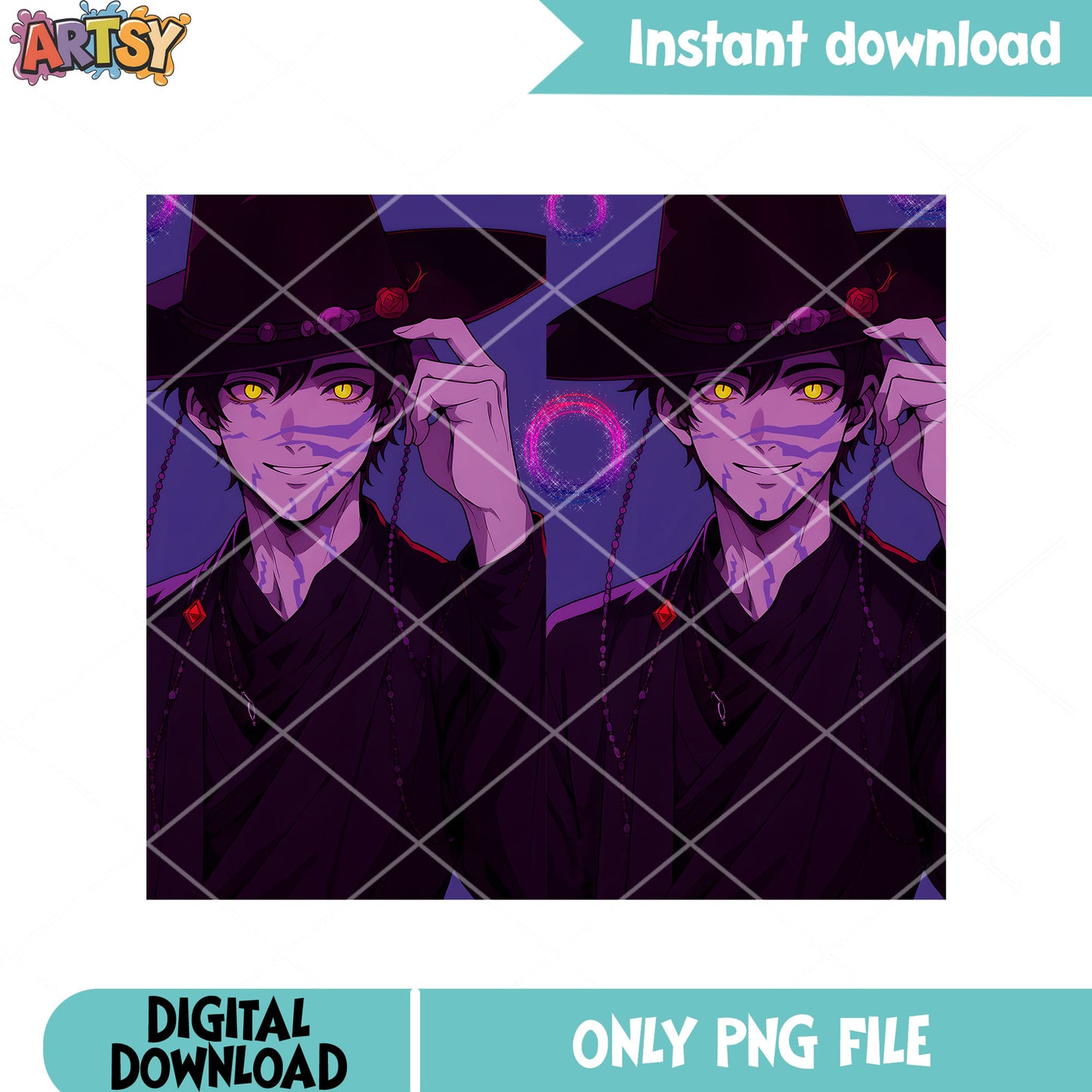 Anime boy poster png, saja anime boy png, logo boy saja png