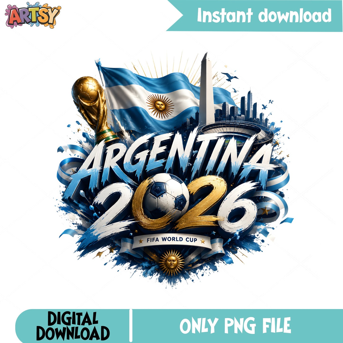 Argentina 2026 World Cup PNG, Soccer Football Shirt, PNG