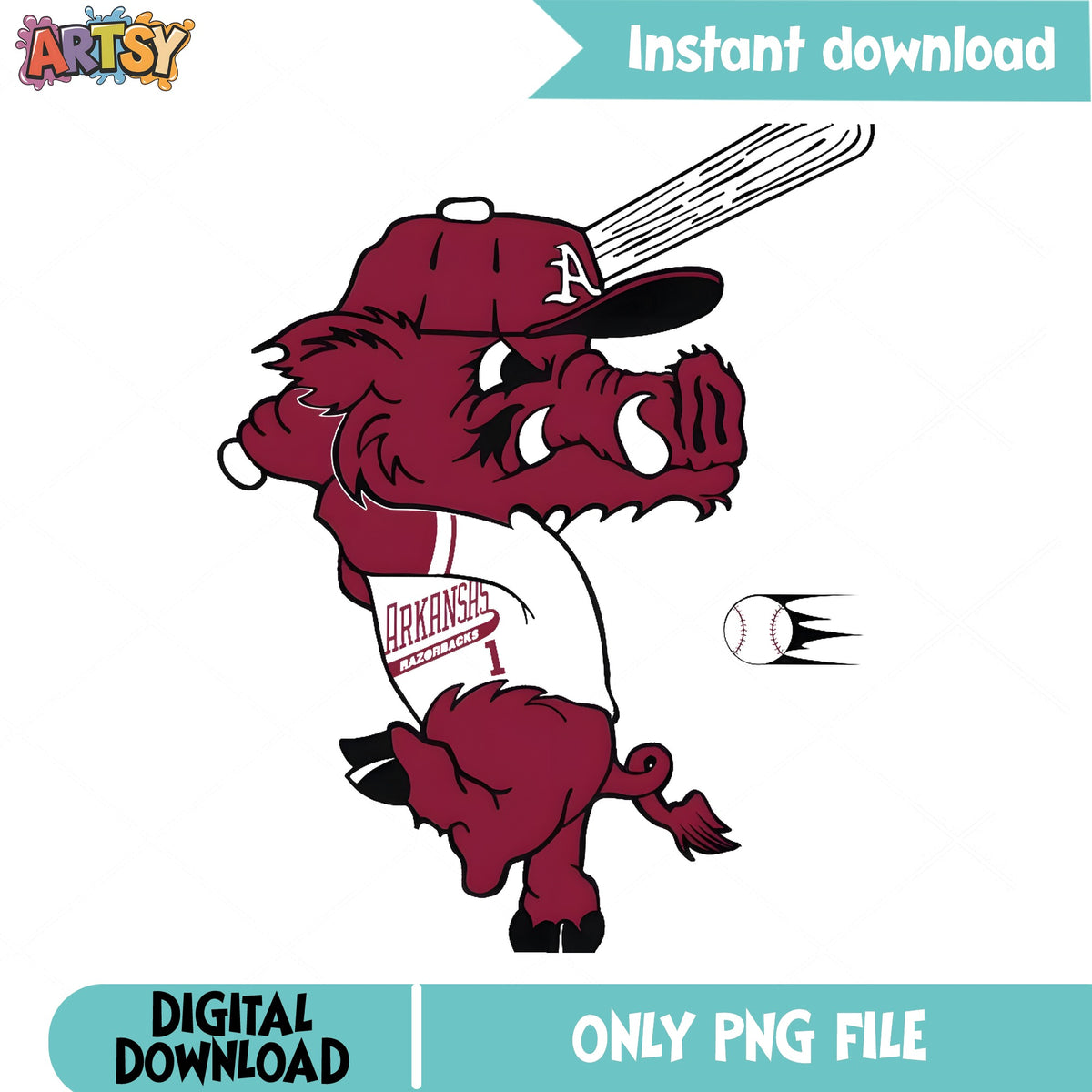 Arkansas Razorbacks Baseball Mascot PNG, Razorbacks PNG, College PNG