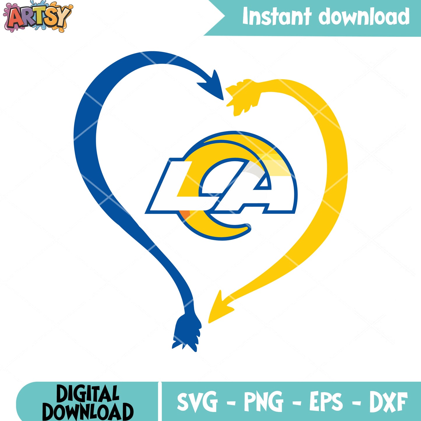 Arrow Heart nfl football team svg, los angeles rams svg, nfl teams svg