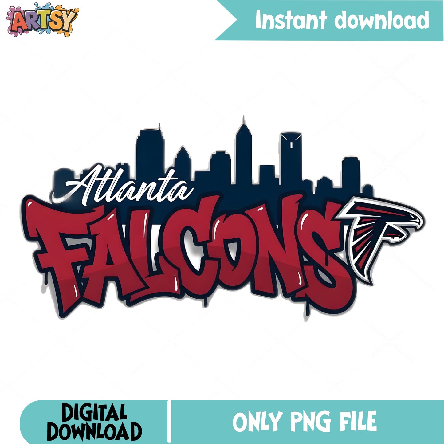 Atlanta Falcons PNG, NFL Football Team Skyline, Falcons PNG
