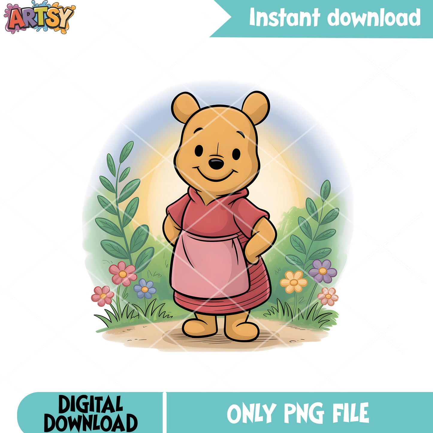 Aura pooh wife png, disney poster png, winnie the pooh png