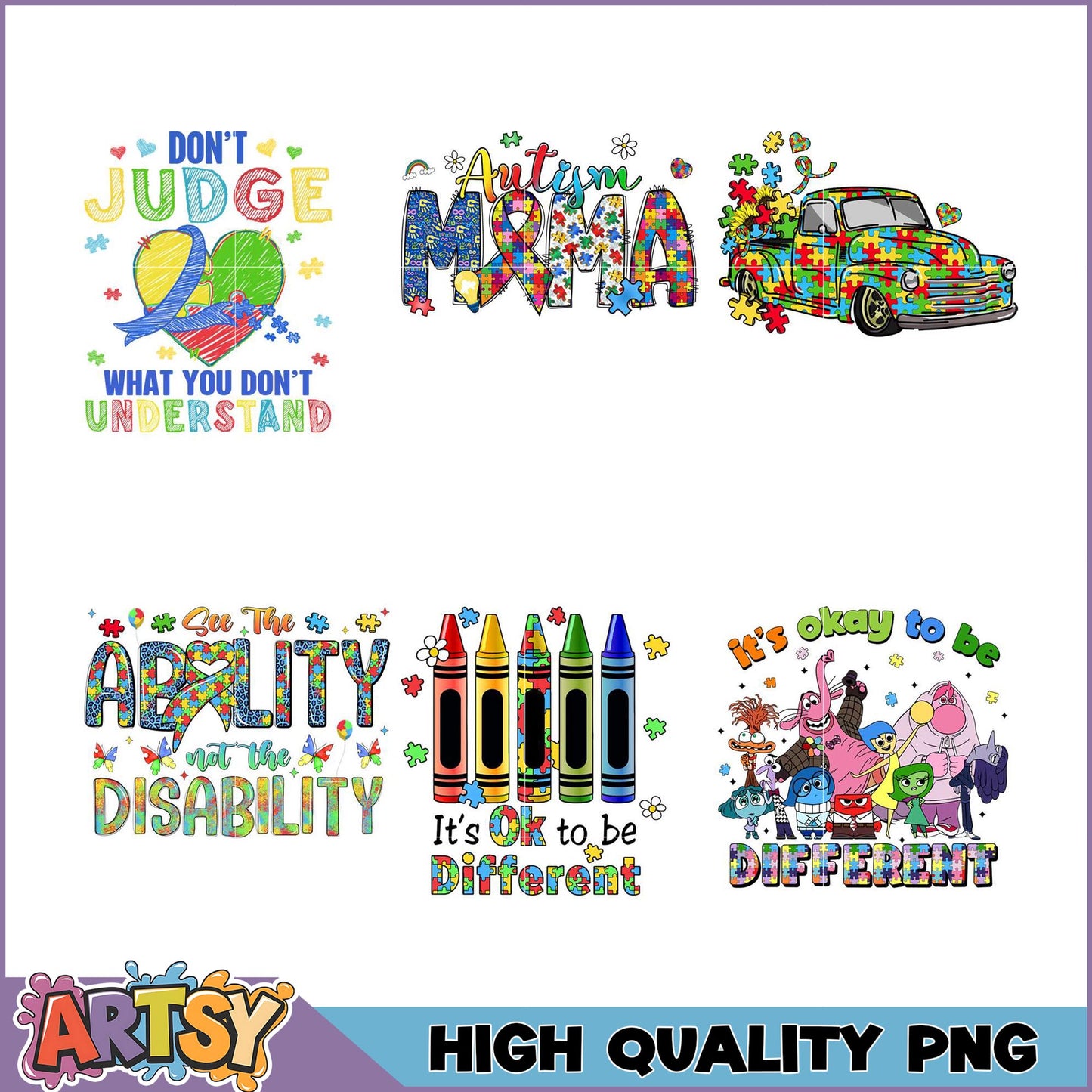 Autism Awareness PNG Bundle for Creativity and Inspiration