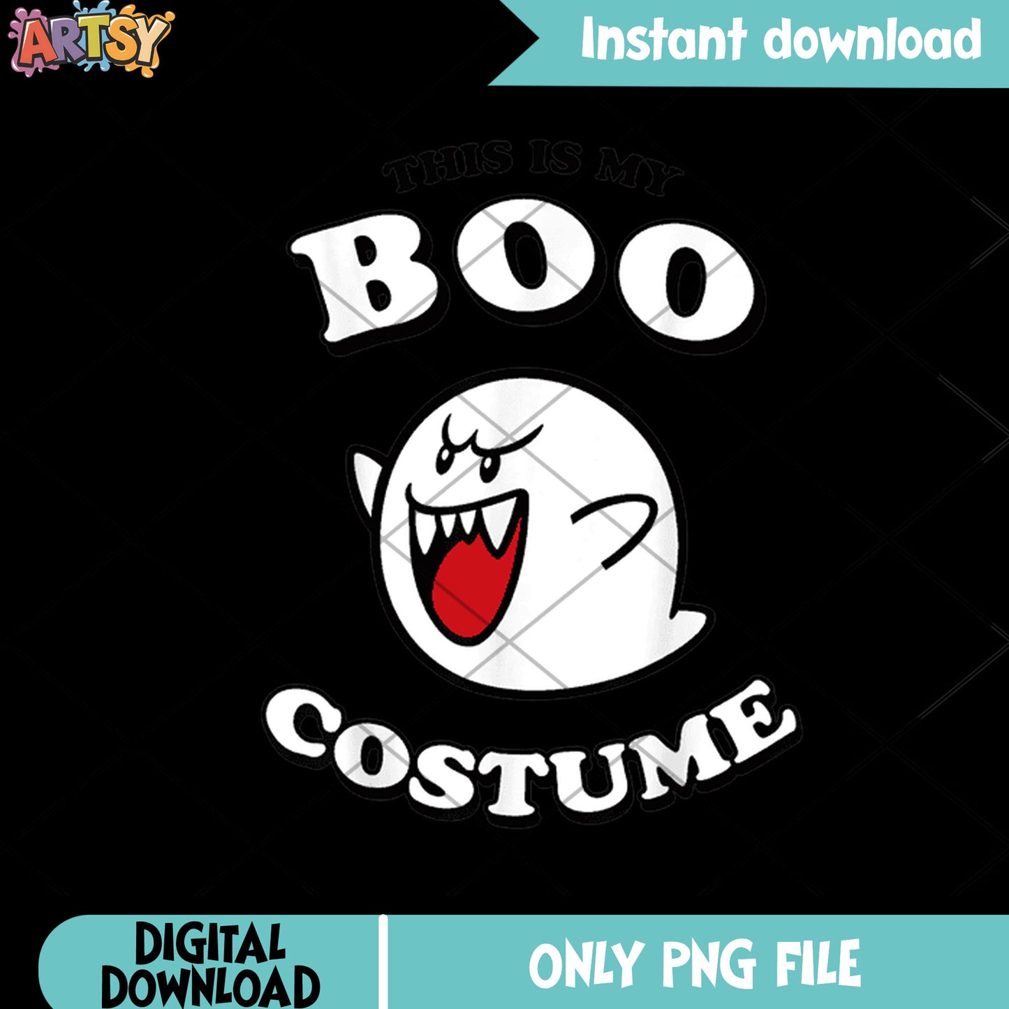 Baby boo ghost png, nintendo art png, boo costume png