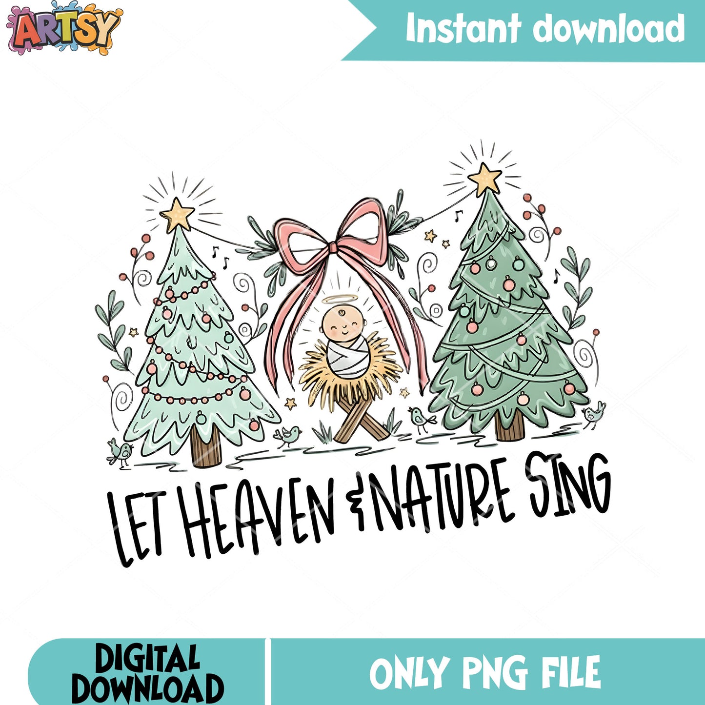 Baby jesus born png, merry christmas png, christmas tree png