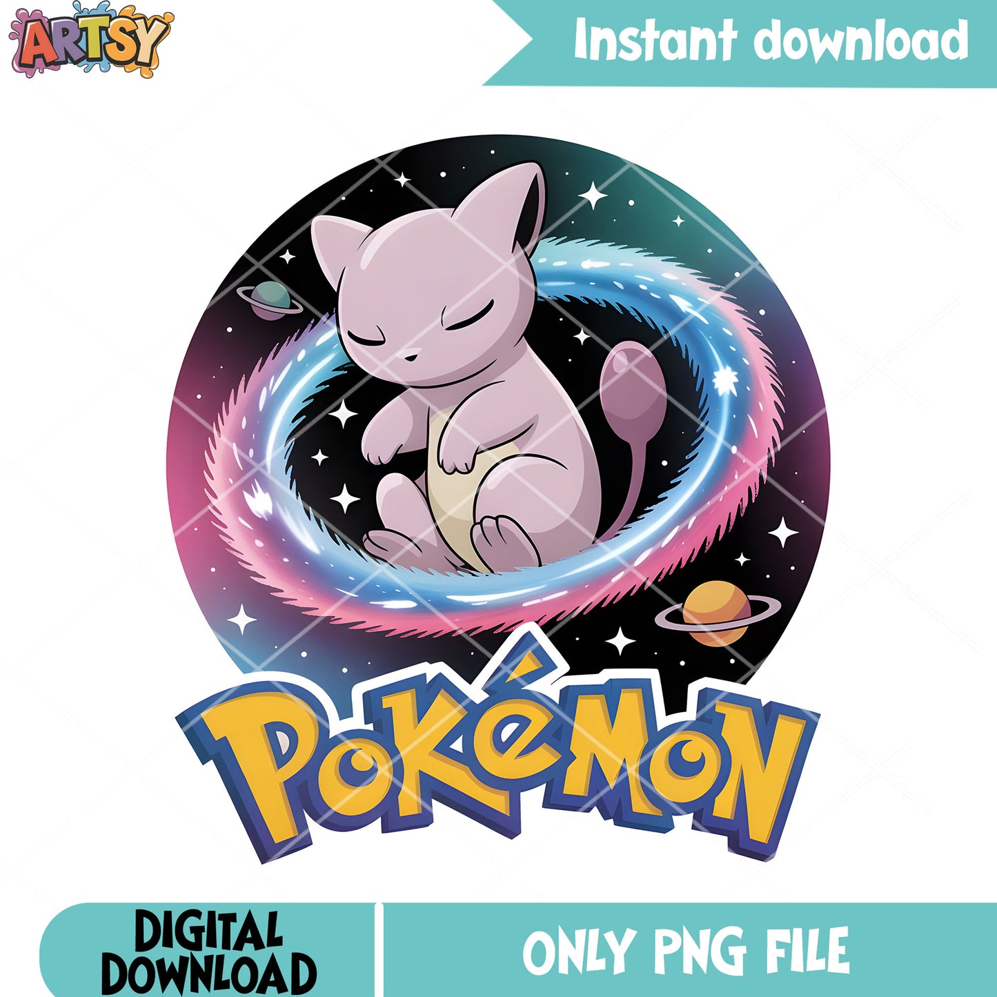 Baby mew pokemon png, pokemon poster png, pokemon festival png