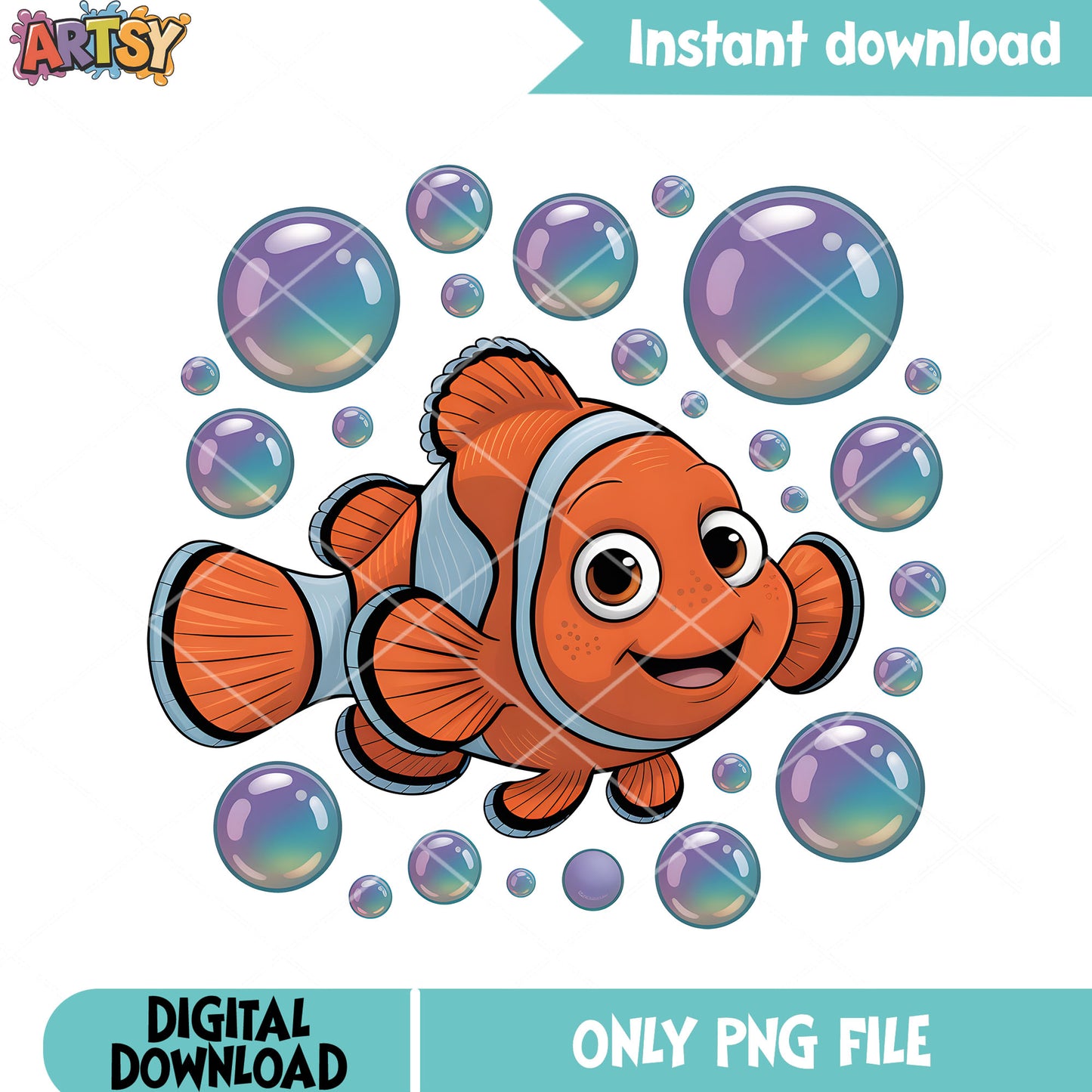 Baby nemo buble png, disney finding nemo png, nemo fish png