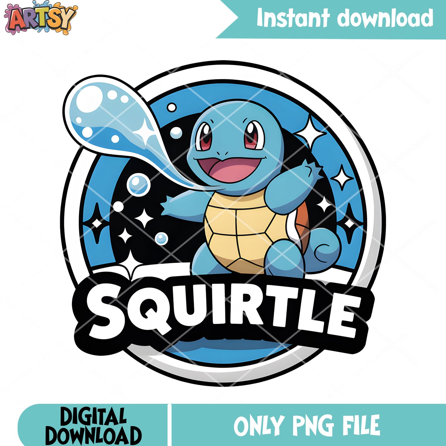 Ball design squirtle turtle png, pokemon style png, pokemon squirtle png