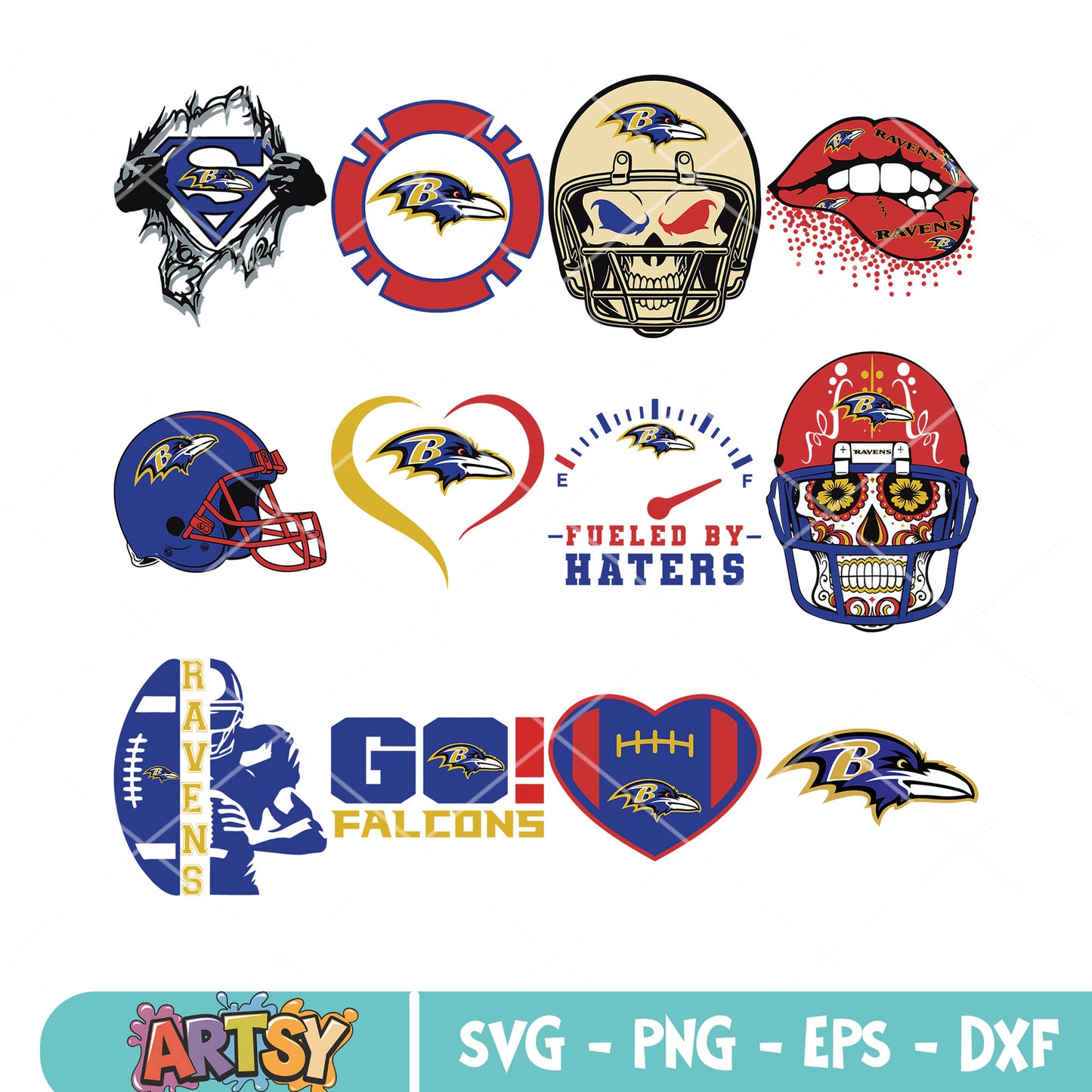 Baltimore Ravens bundle svg, skulls skeleton svg, superman svg