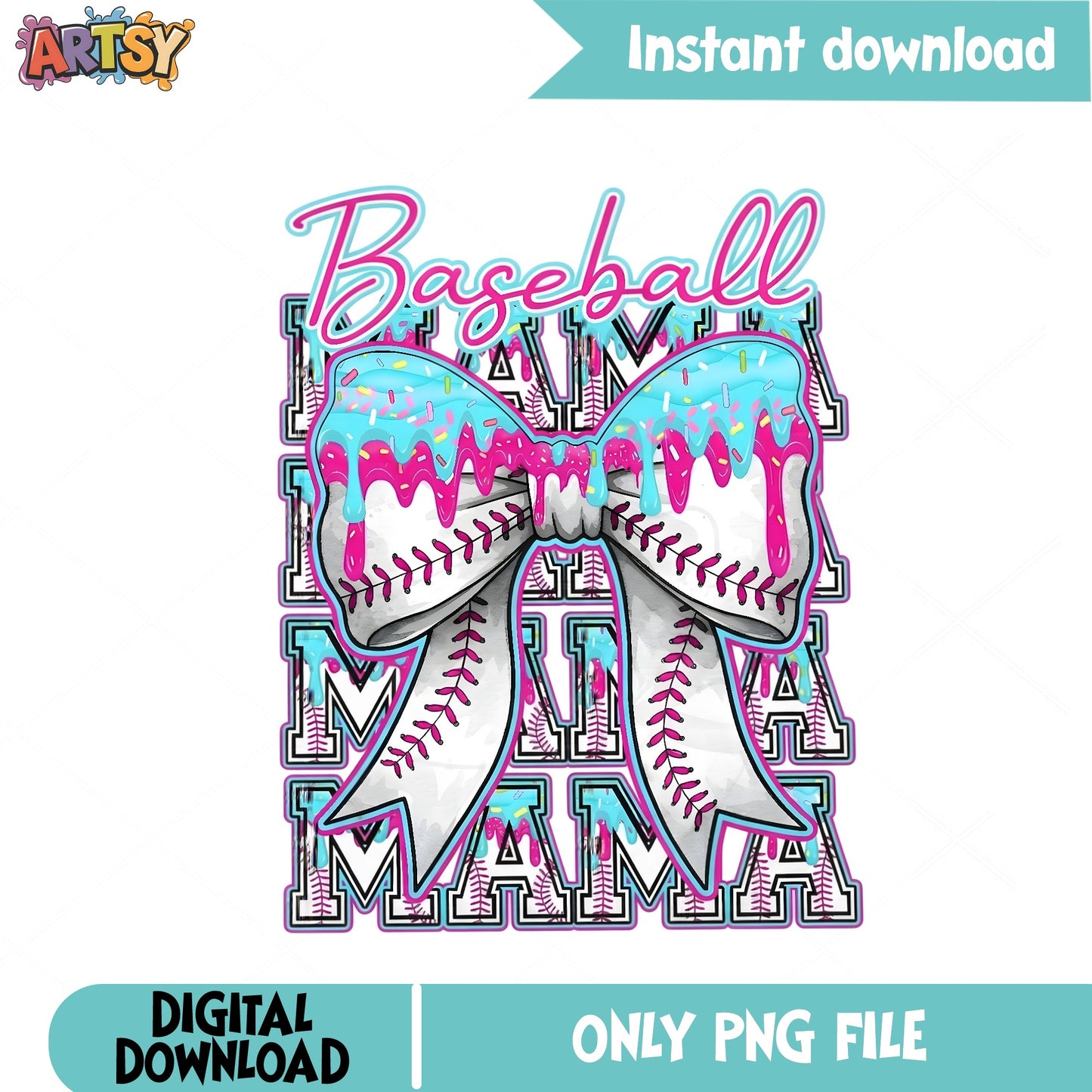 Baseball Mama Coquette Bow PNG, Baseball Mom Shirt, Sport PNG