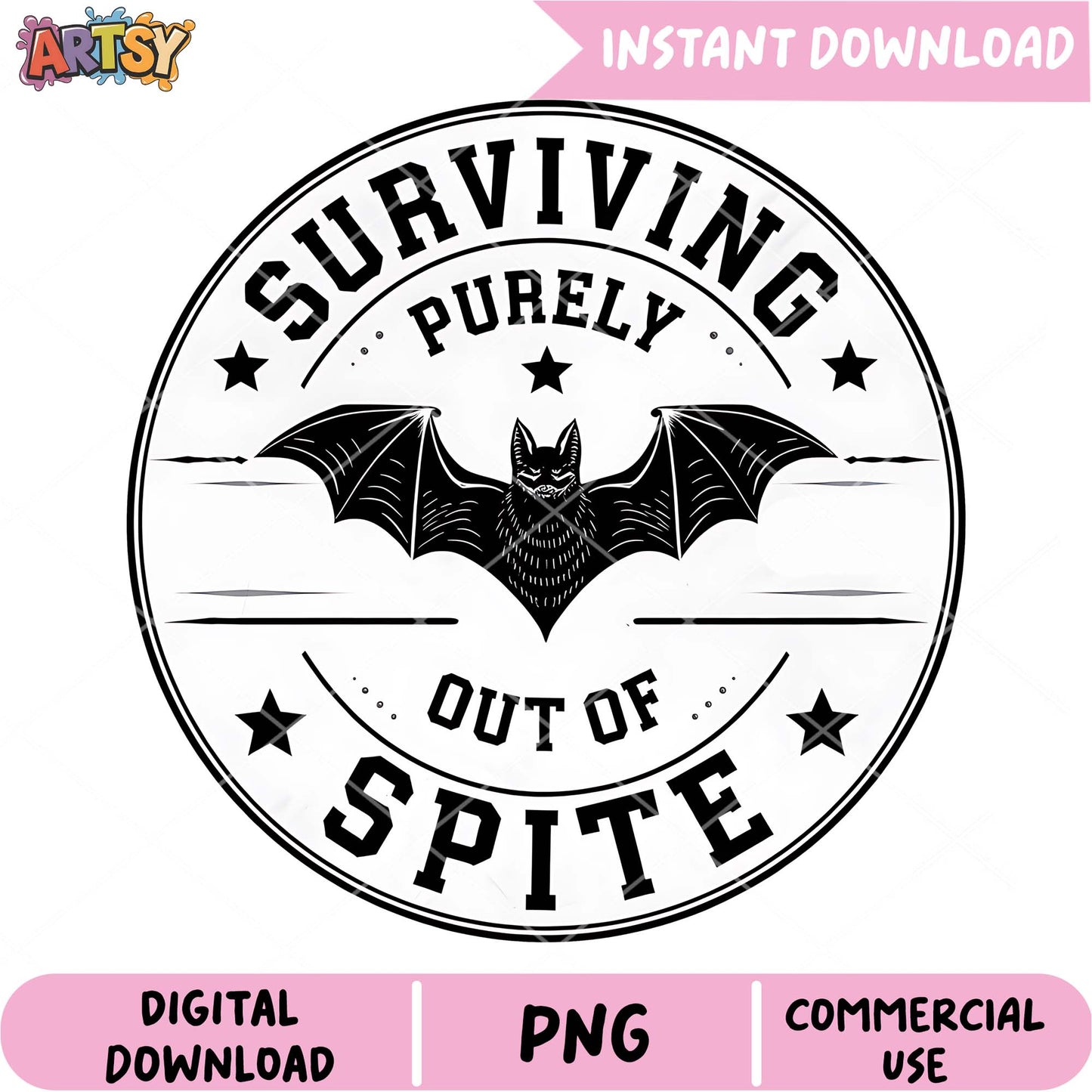 Bat SVG Design Surviving Purely Out of Spite