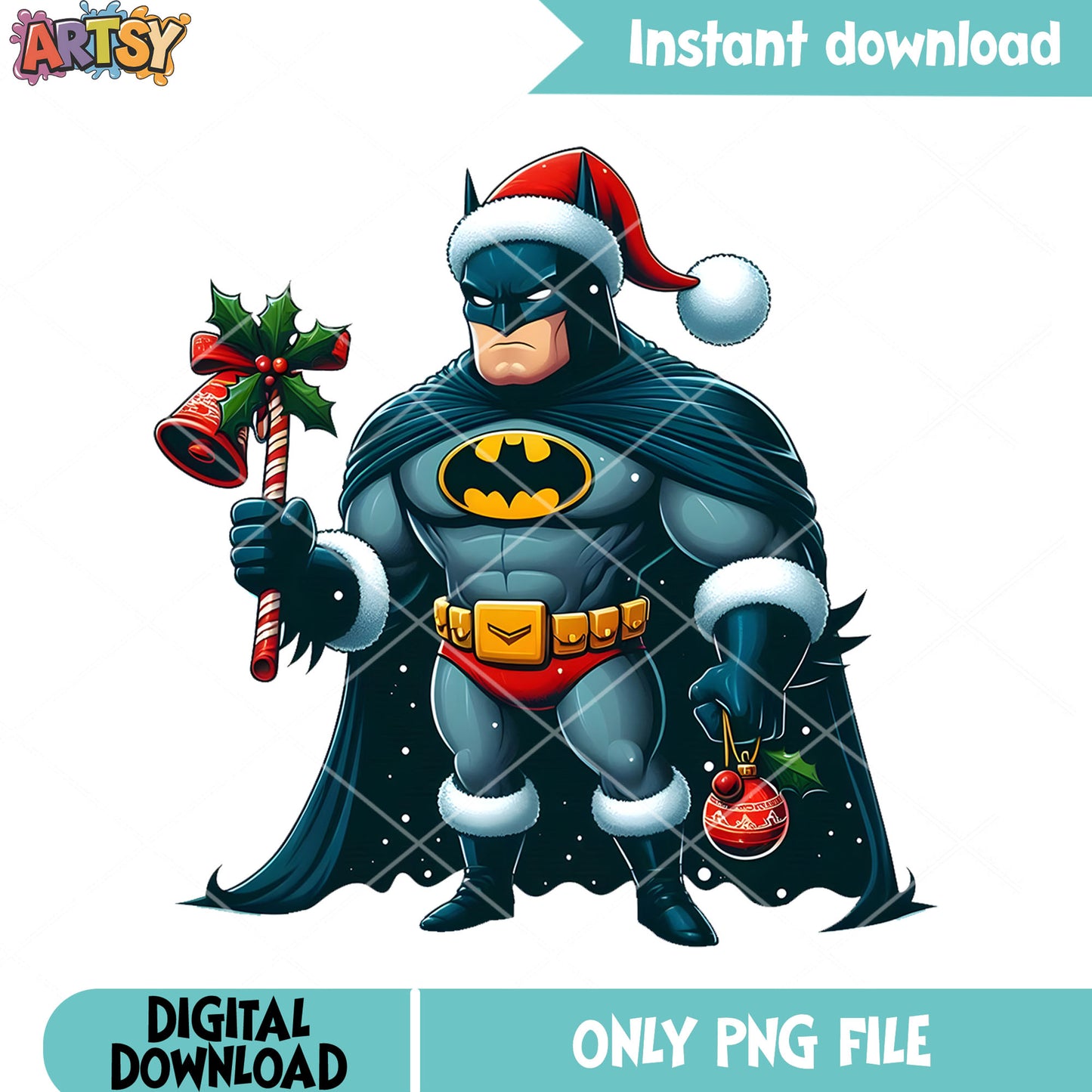 Batman super hero christmas png, dc comics christmas png, santa hat png