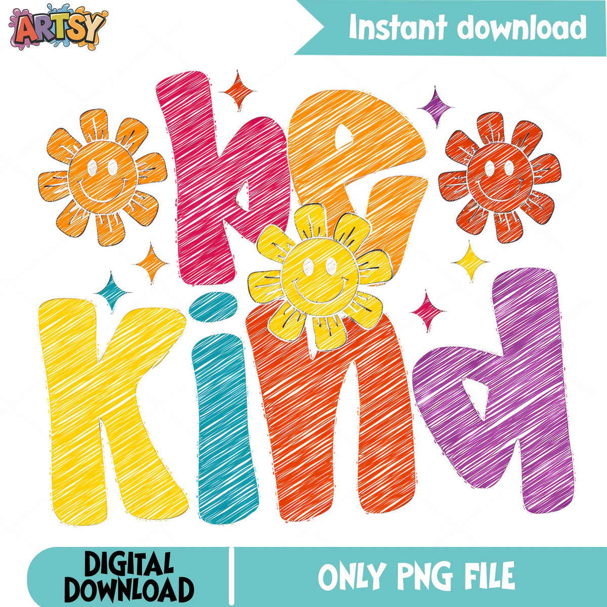 Be Kind PNG, Retro Smiley Flower PNG, Kindness Quote PNG
