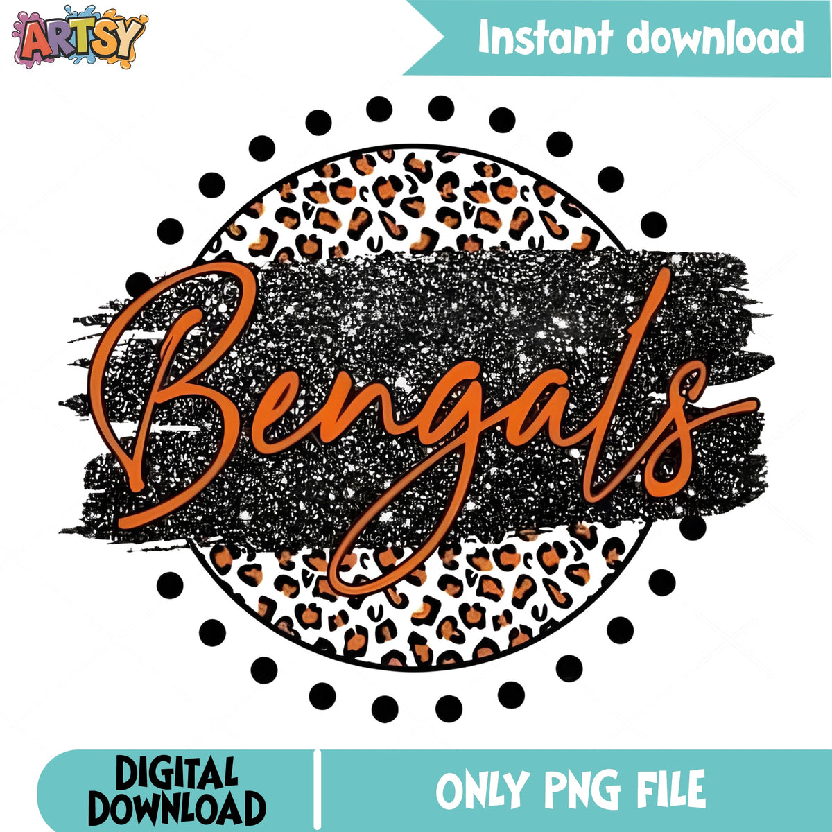 Bengals Leopard Print PNG, Football Team PNG, Bengals PNG