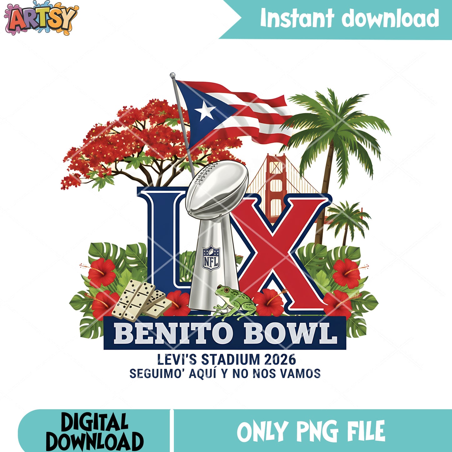 Benito bowl 2026 png design, lx 2026 bowl png, super bowl 2026 png