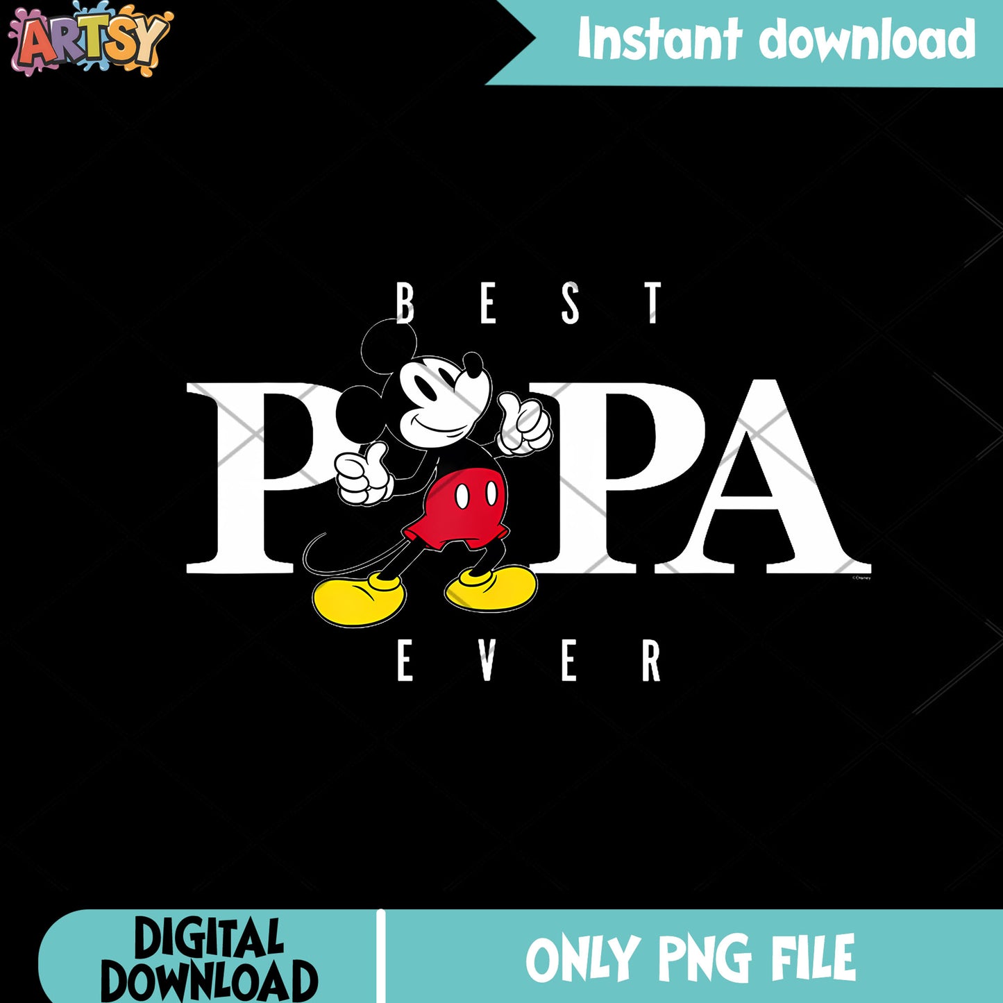 Best papa ever png, mickey mouse png, disney cartoons png