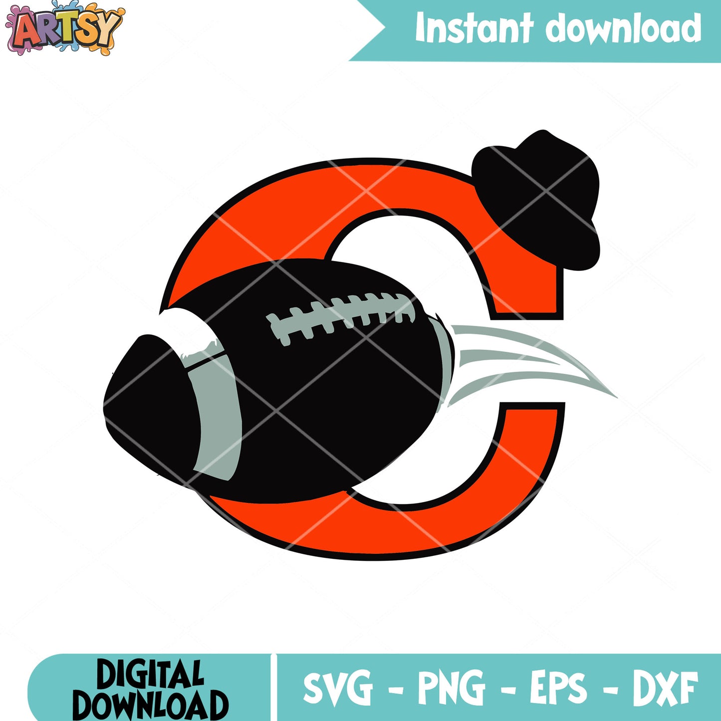 Big orange c letter svg, cleveland browns svg, american football svg