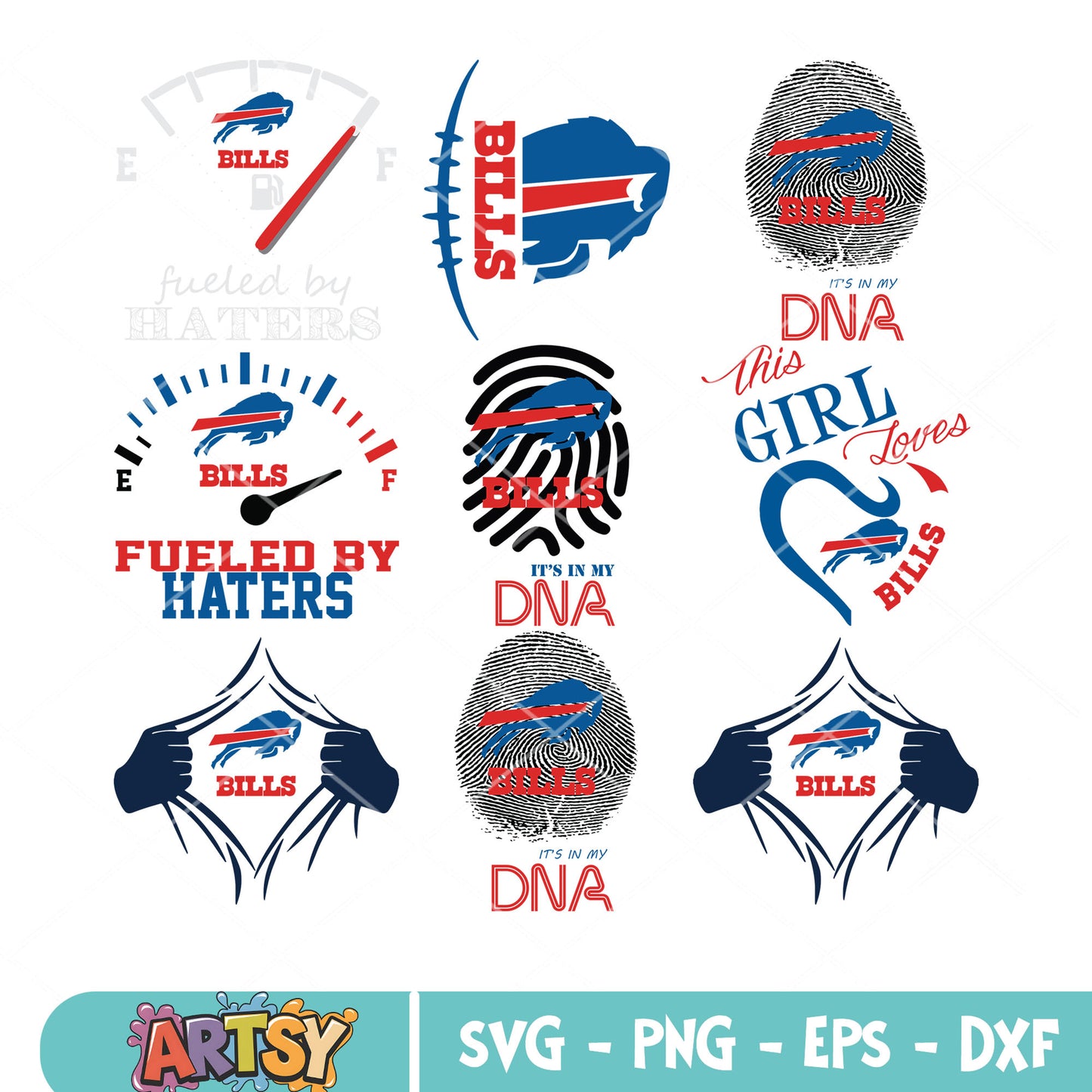 Bills dna bundle svg, fingerprint bundle svg, bills buffalow bundle svg