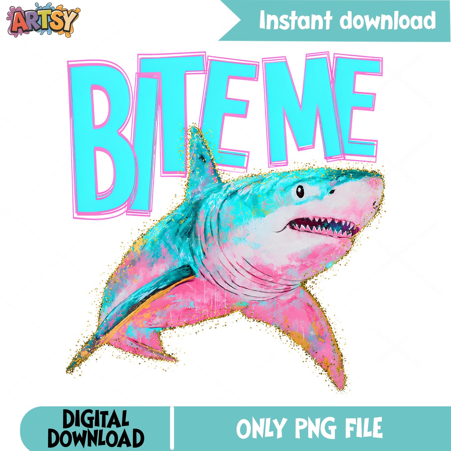 Bite Me Shark PNG, Funny Shark Sublimation, Ocean Summer PNG