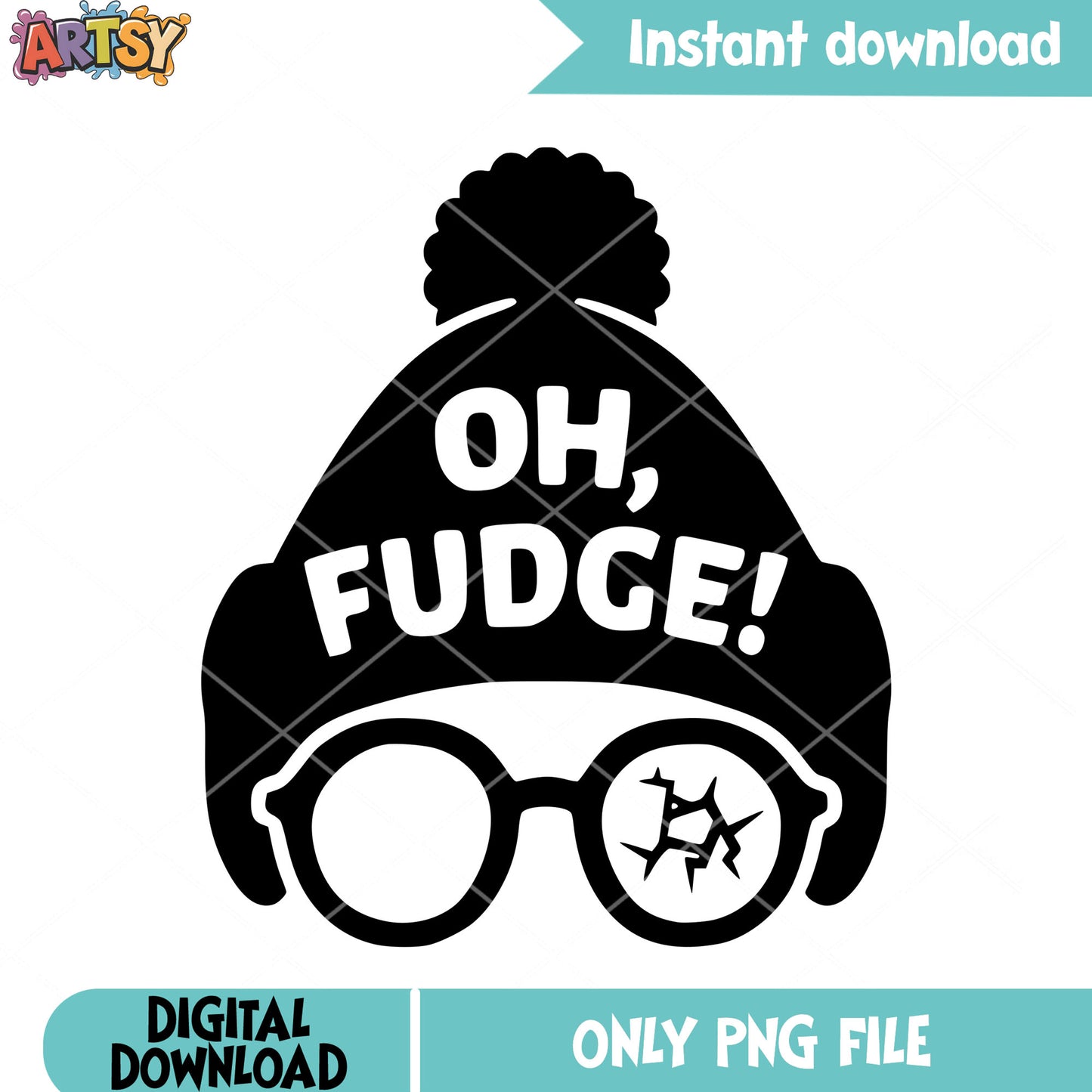 Black beanie christmas png, a christmas story png, christmas poster png