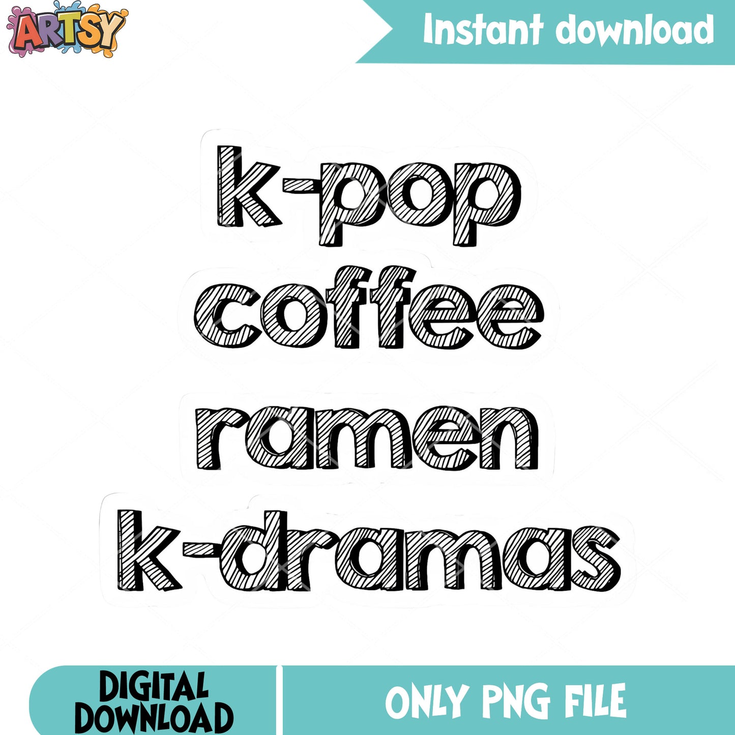 Black white kpop png, sticker white kpop kdrama png, kpop logo png