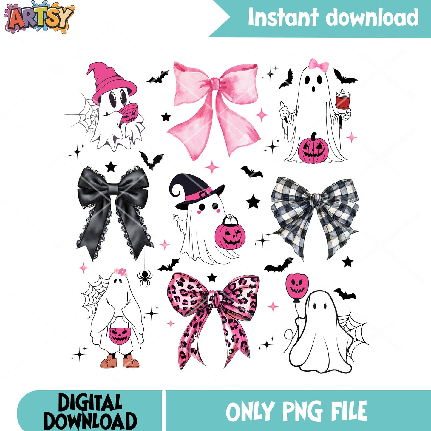 Blanket pink bow tie png, jack o lantern png, halloween scary png