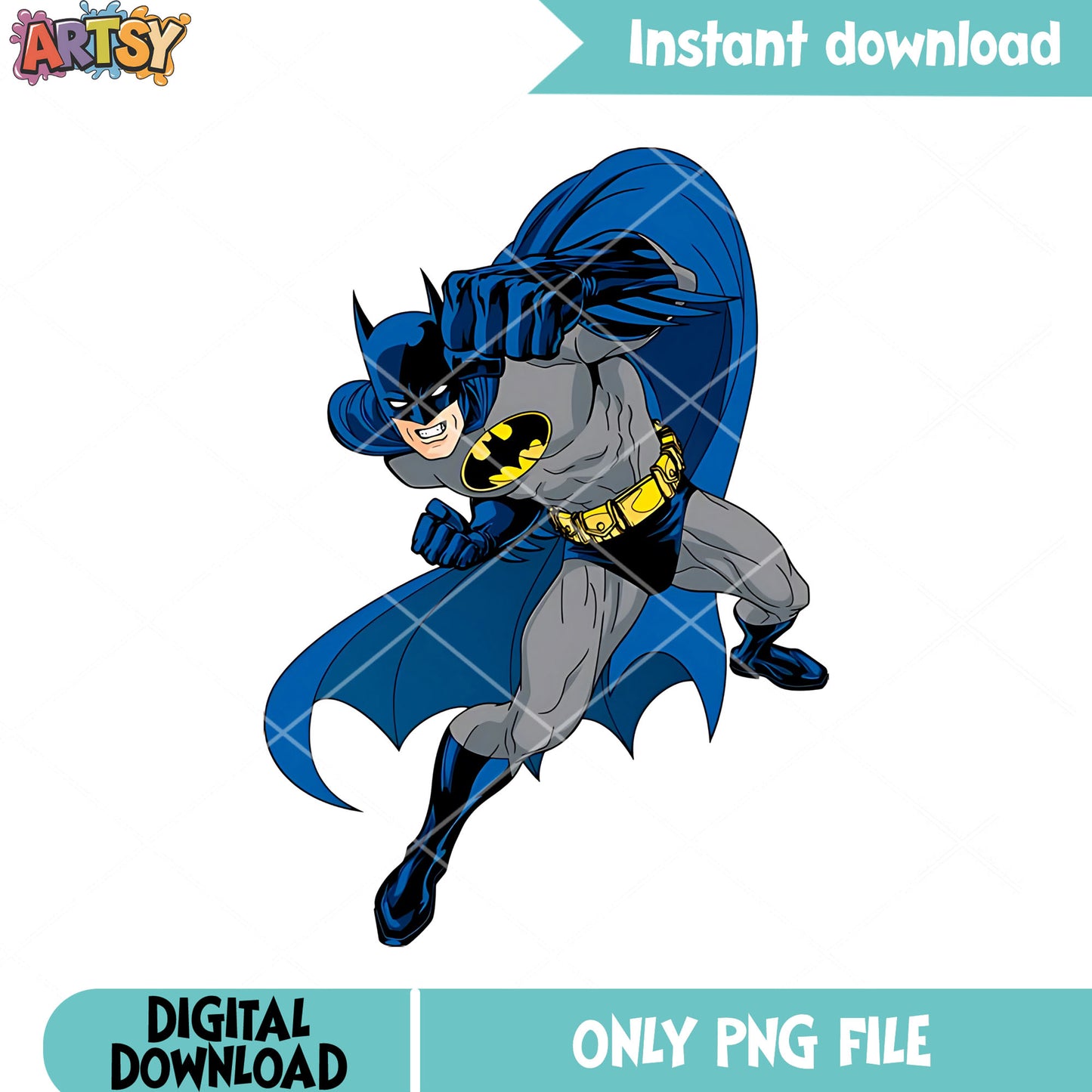 Blue cloak bat man png, gotham city png, dc comics halloween png