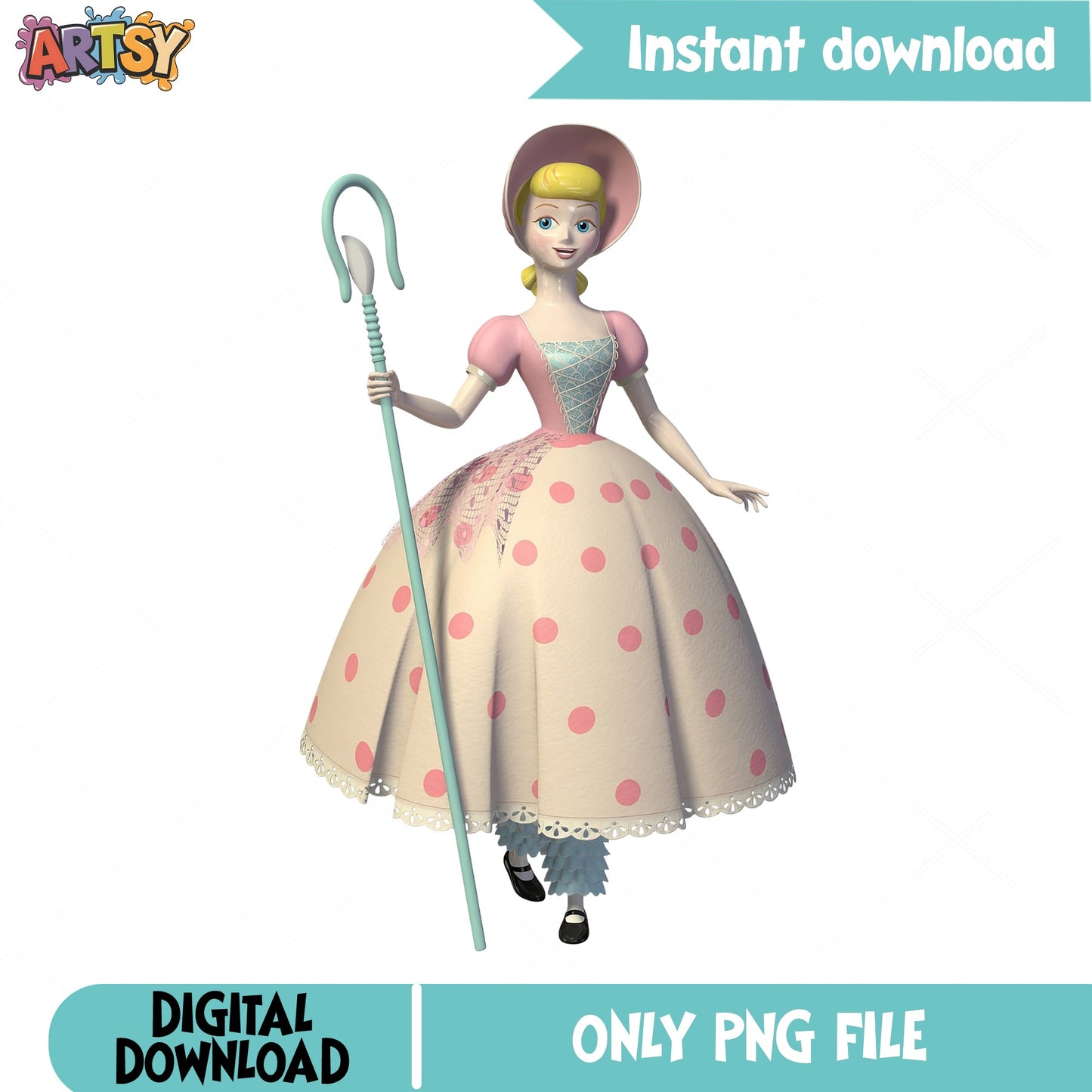 Bo Peep Toy Story PNG, Disney Pixar Character PNG, Clipart PNG
