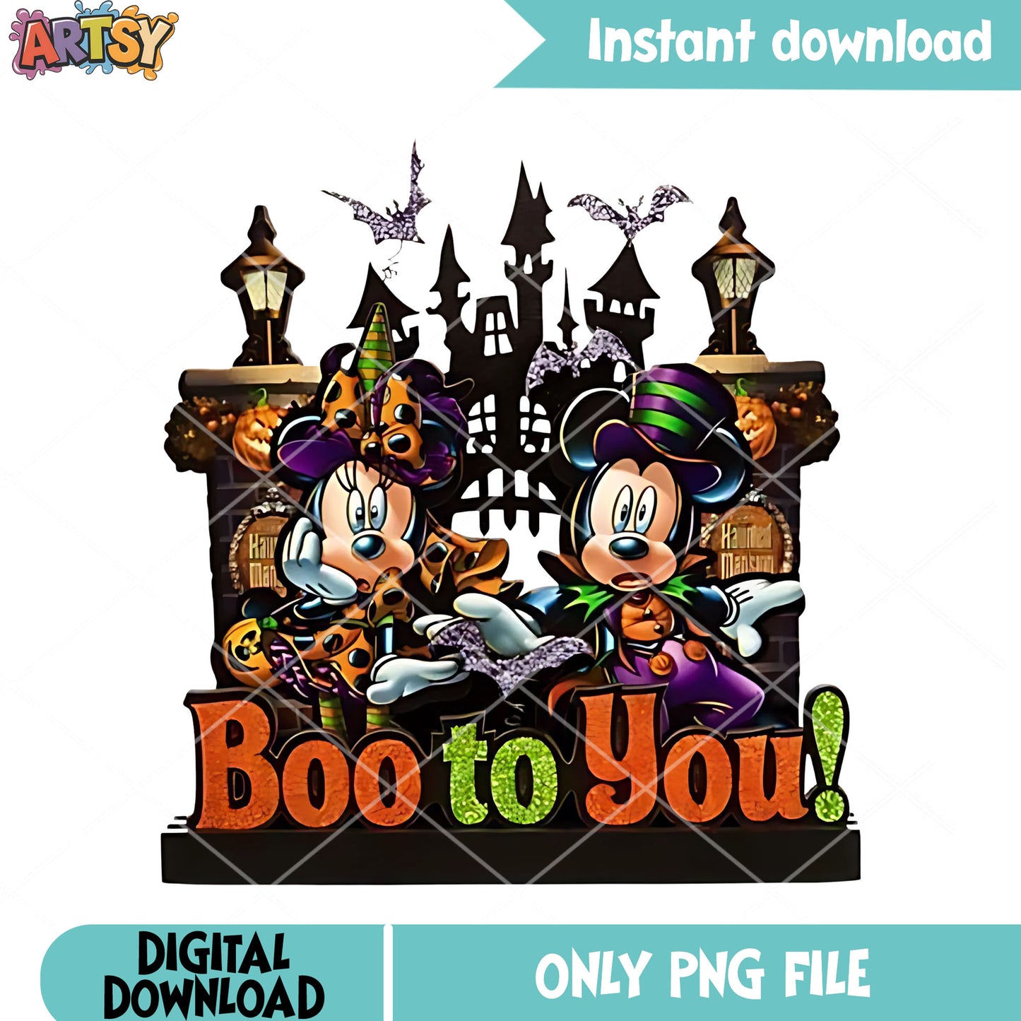 Boo to you png, disney halloween png, mickey and minnie mouse png