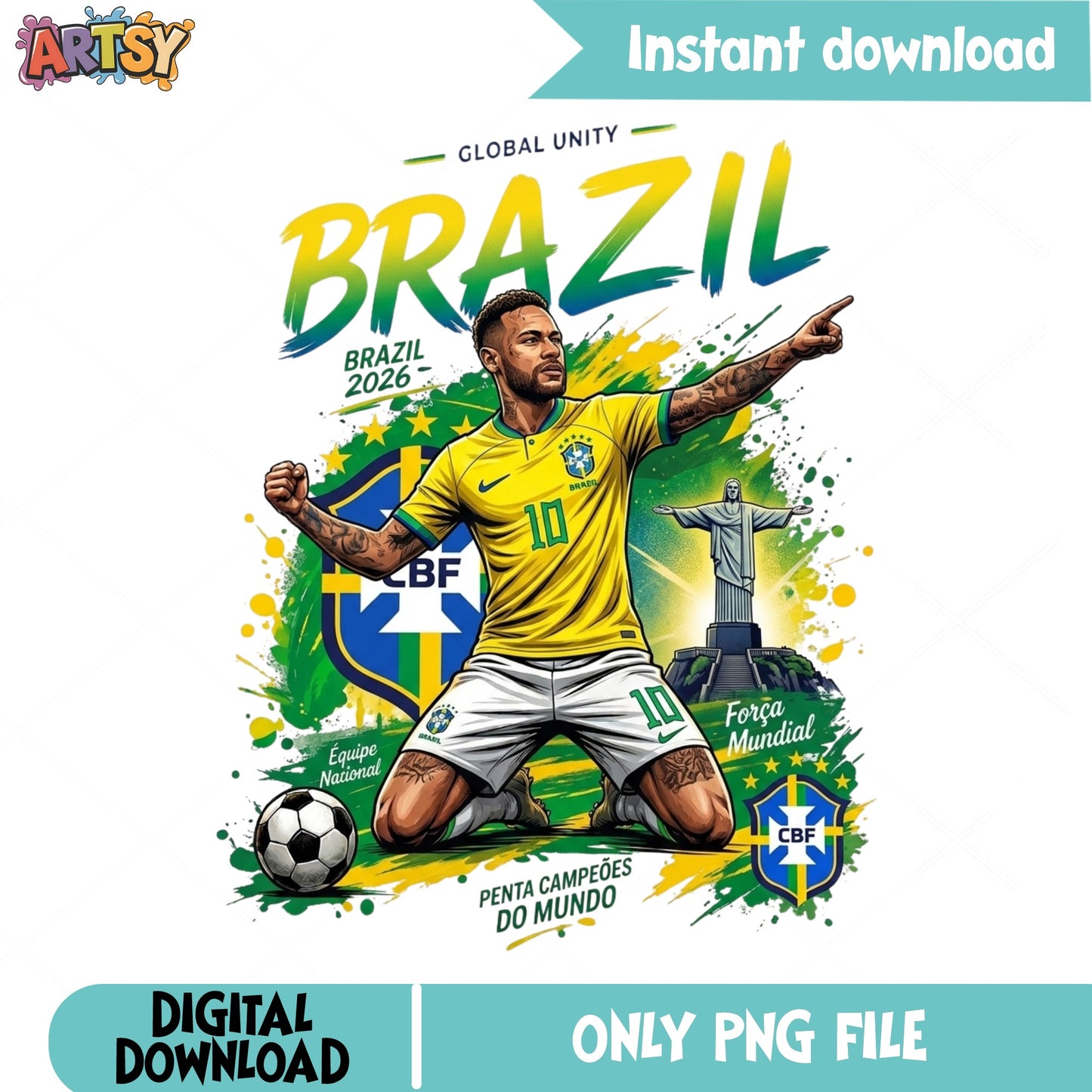 Brazil Soccer Player PNG, Brazil 2026 World Cup PNG, Football PNG