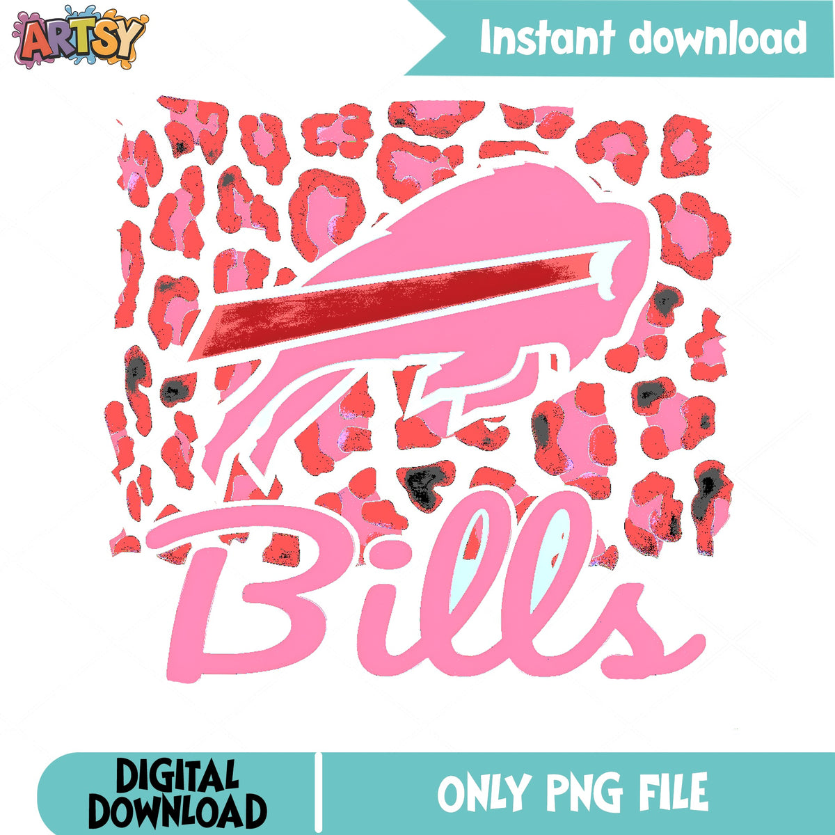 Buffalo Bills Leopard PNG, Bills Football Pink, NFL PNG