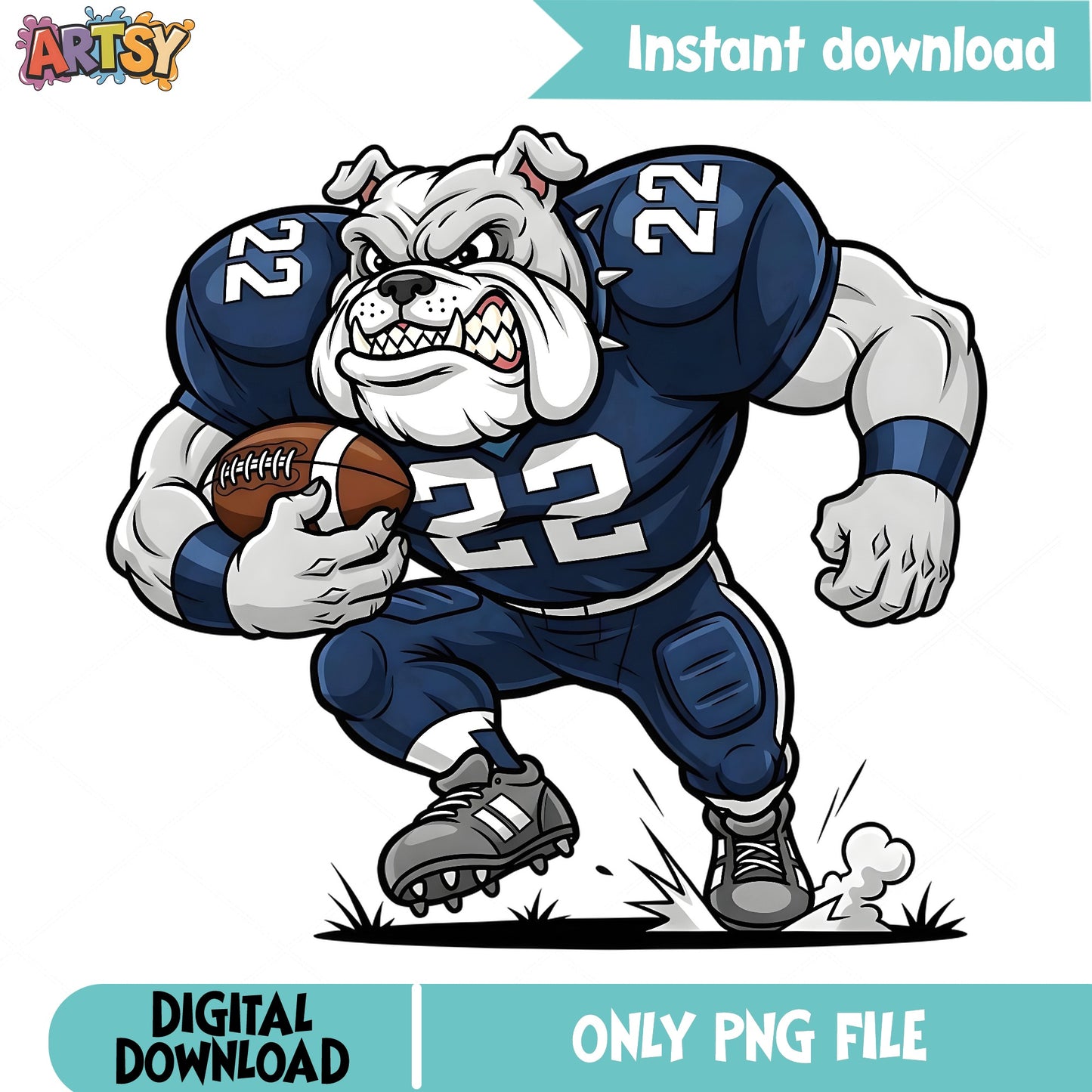 Bulldog Football Player PNG, Football Mascot PNG, Sports PNG